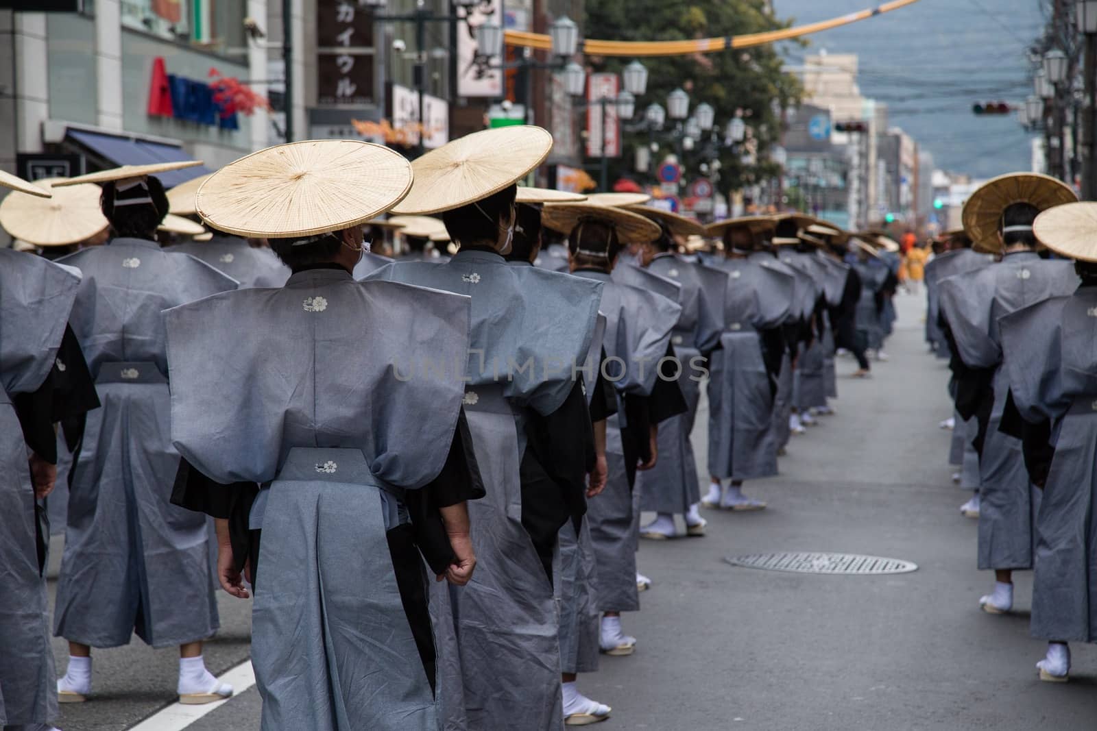 Parade preparing for the Jidai Matsuri festival, Kyoto, Japan.