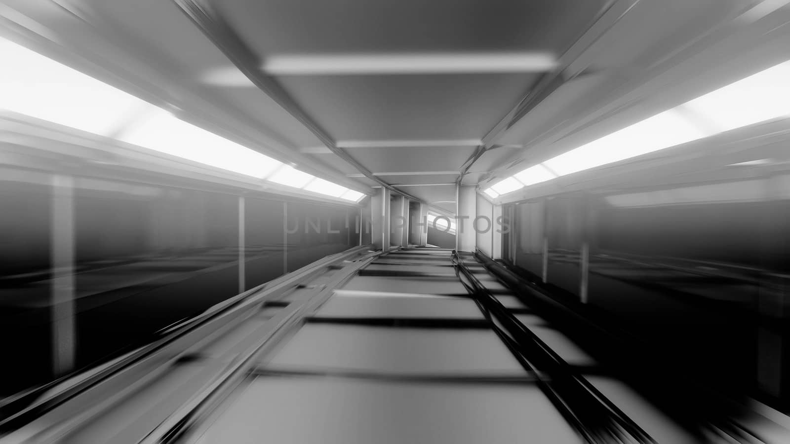 clean black and whitetunnel corridor with glowing lights 3d illustration background wallpaper by tunnelmotions