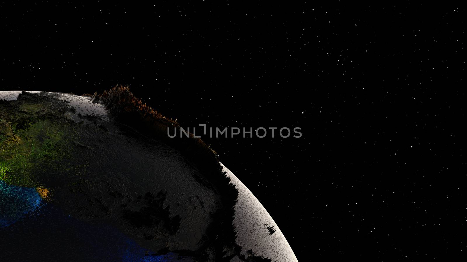 High Quality Planet Earth on Star Field Background. Elements of this image are furnished by NASA. 3D illustration