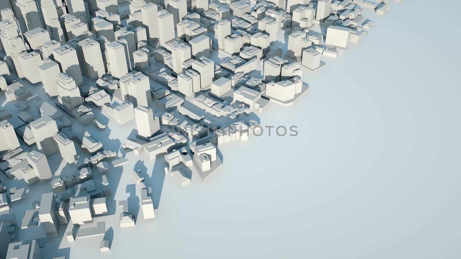 Abstract Modern White City on White Surface by cherezoff