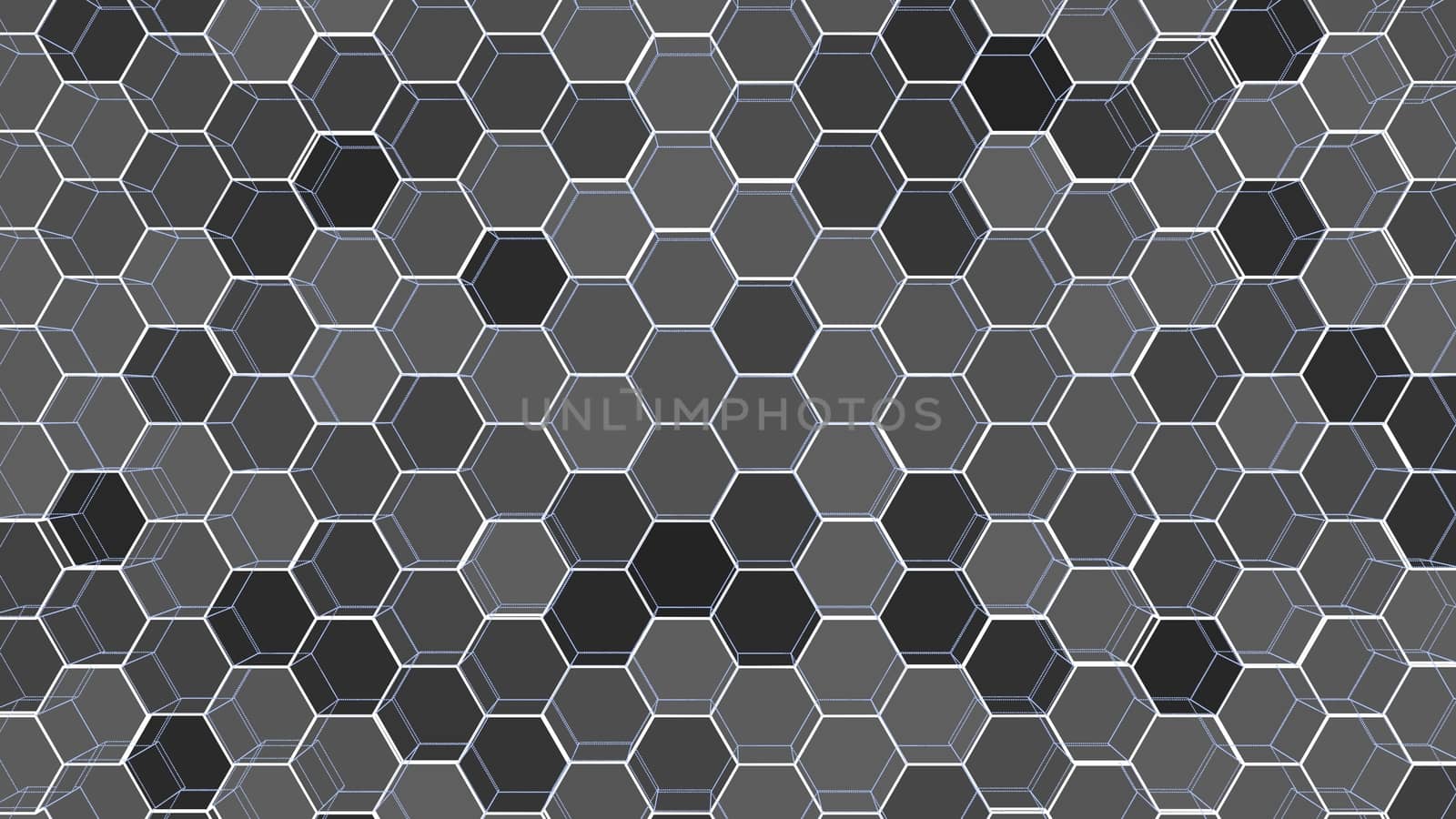 Abstract background of colorful outline hexagons by cherezoff