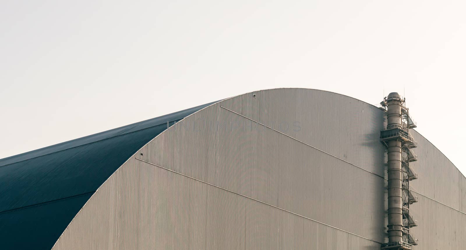 fragment part modern dome shelter structure of the Chernobyl nuclear power plant isolated