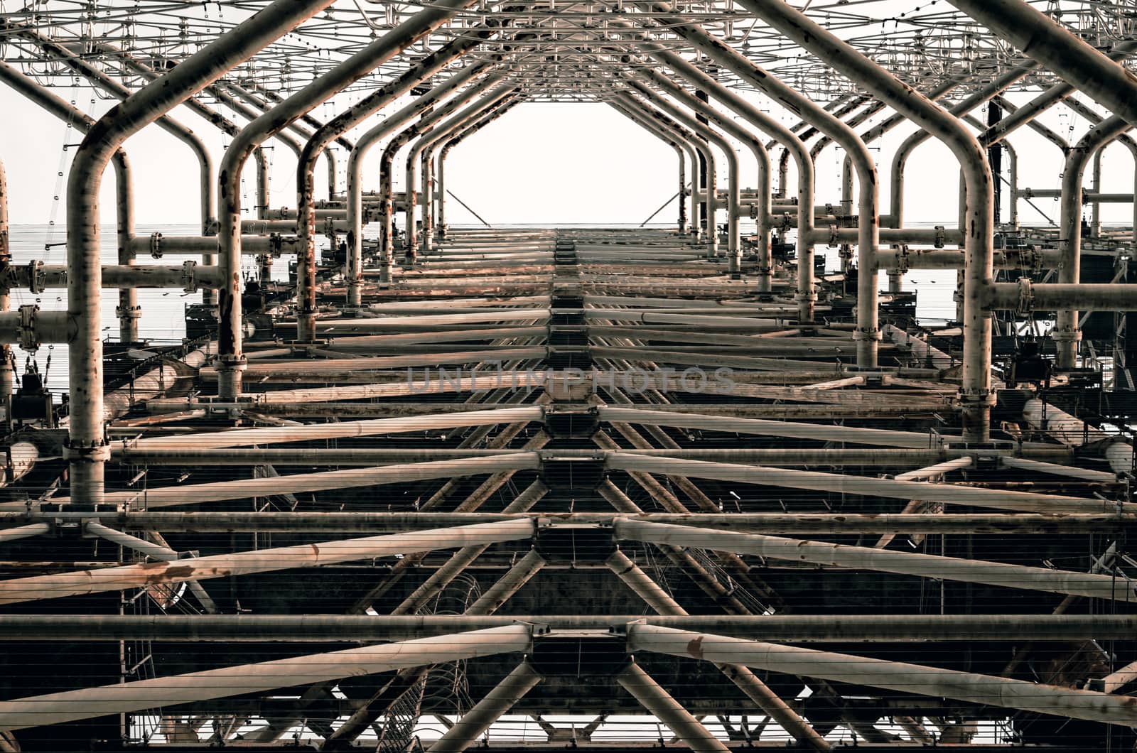 symmetry pattern industrial engineering old secret army soviet radar in Chernobyl Ukraine