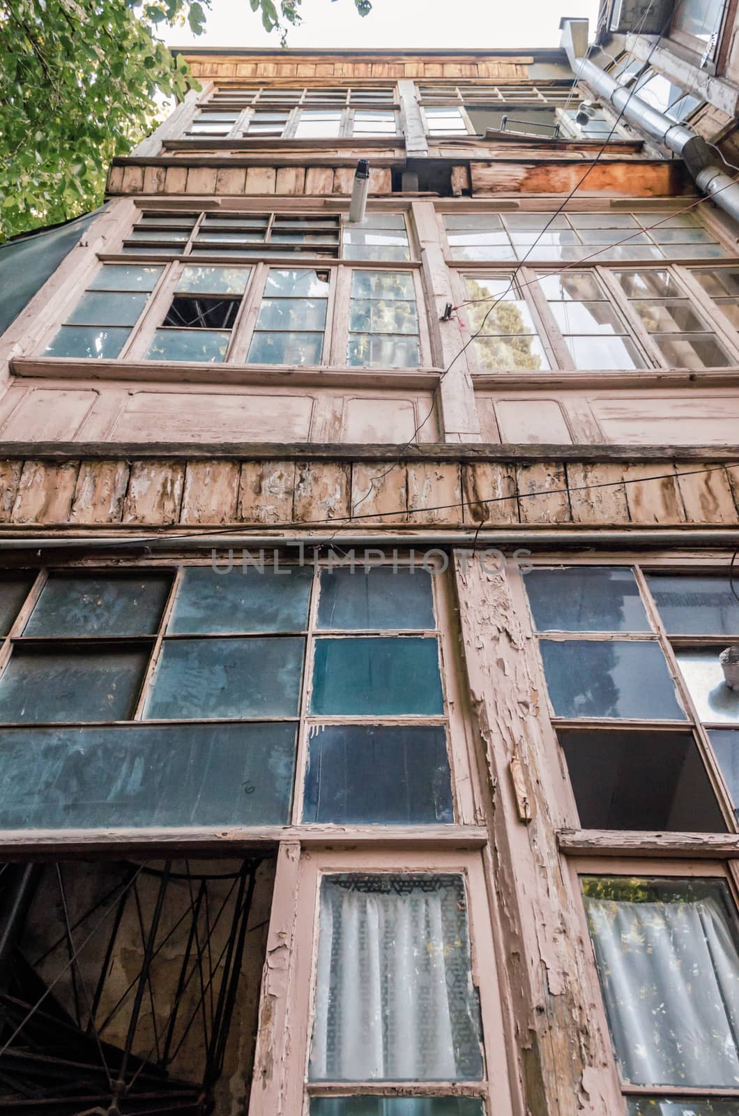old tall house in Tbilisi in Georgia