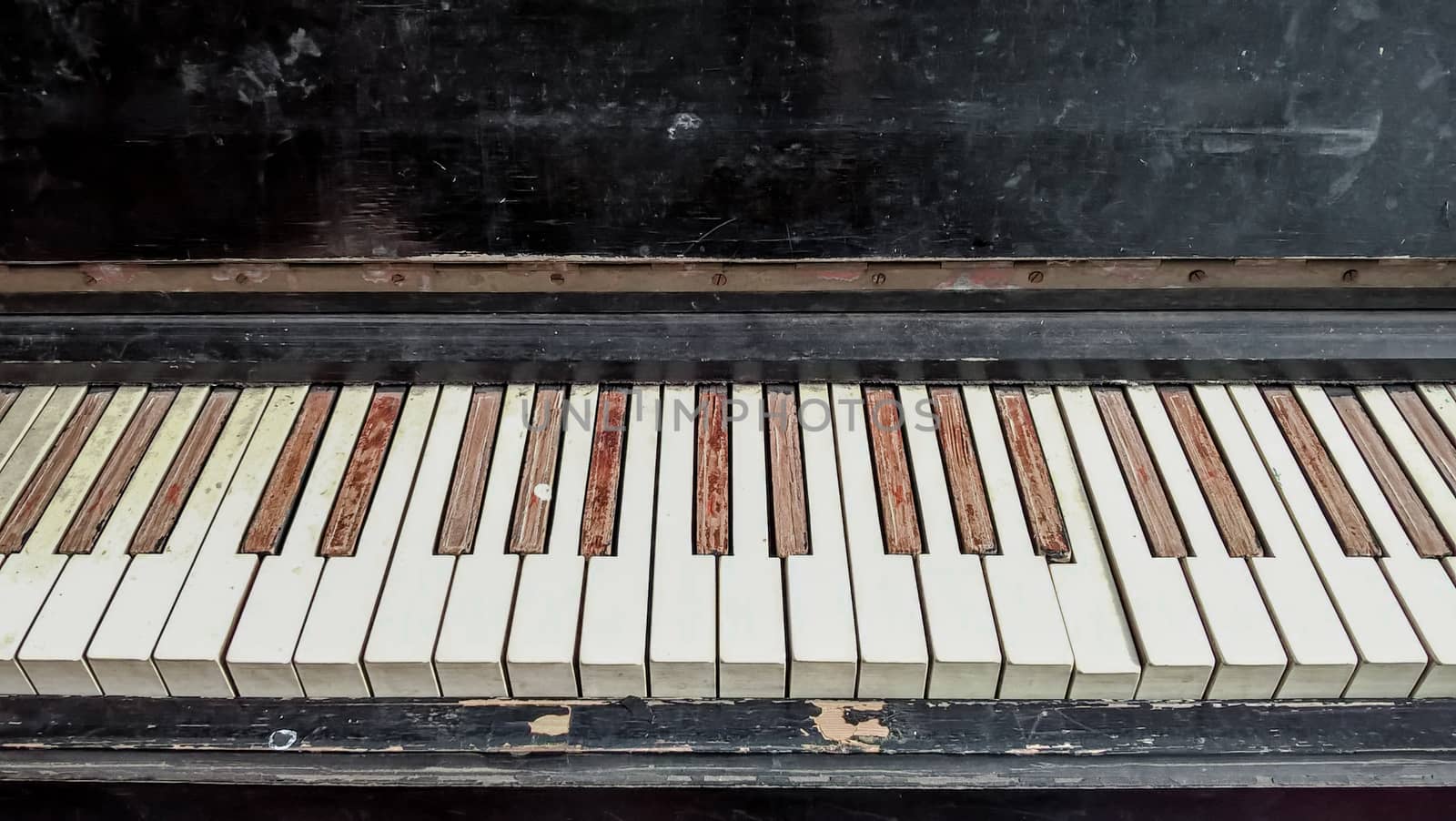 old shabby piano keys