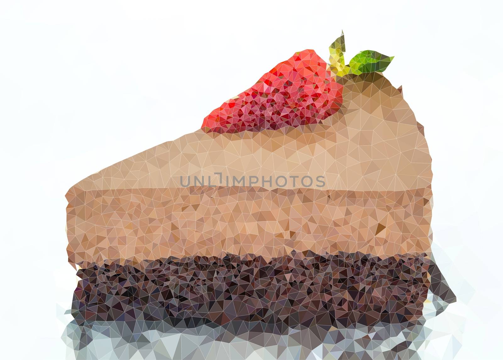 The Abstract Triangles of piece of chocolate cake for background use, Illustration