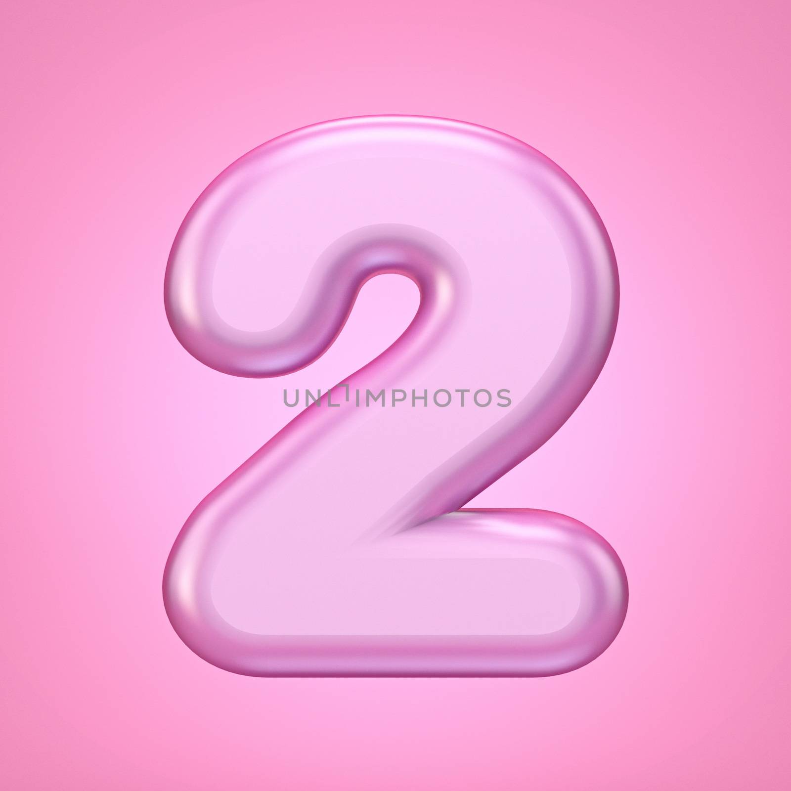 Pink font Number 2 TWO 3D by djmilic