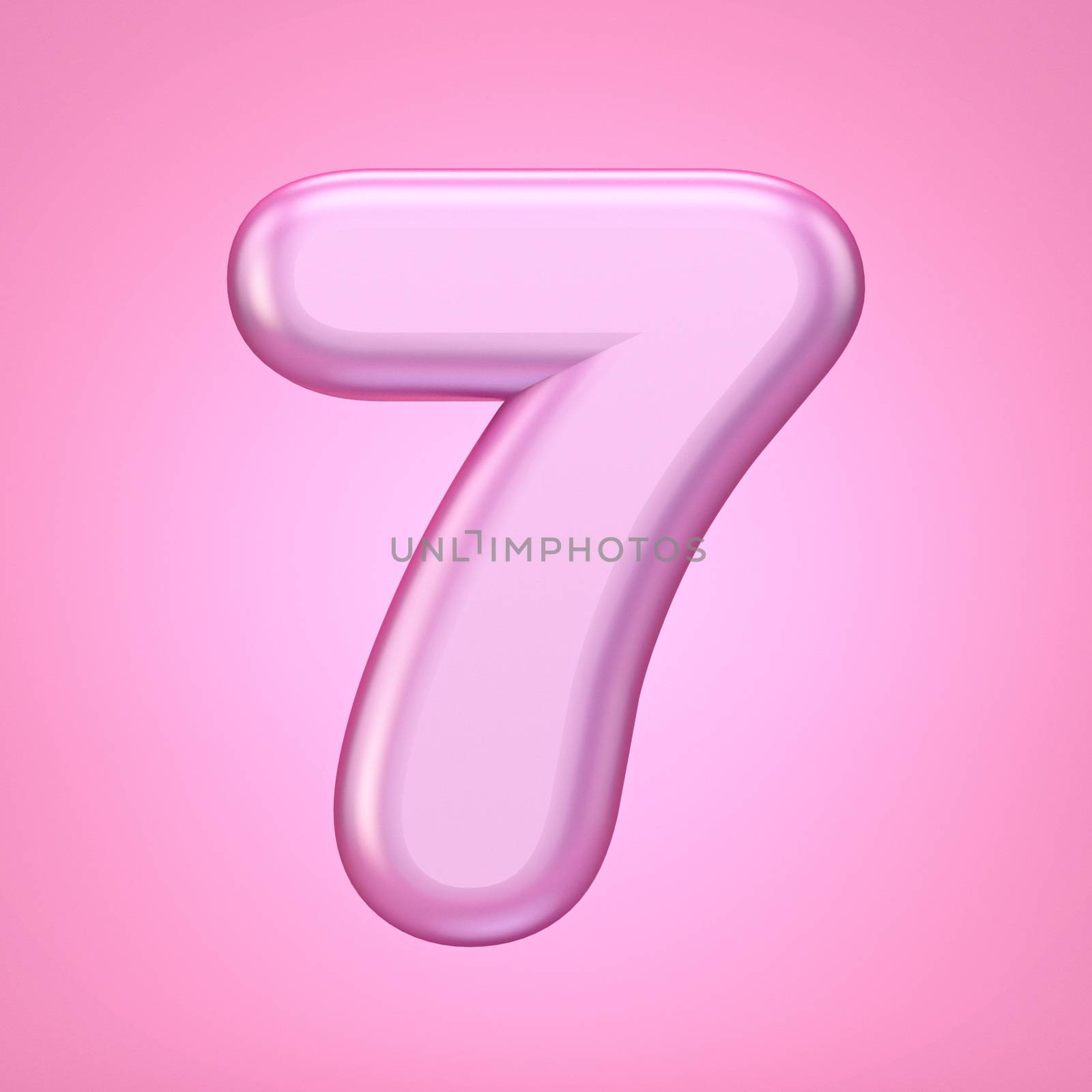 Pink font Number 7 SEVEN 3D by djmilic