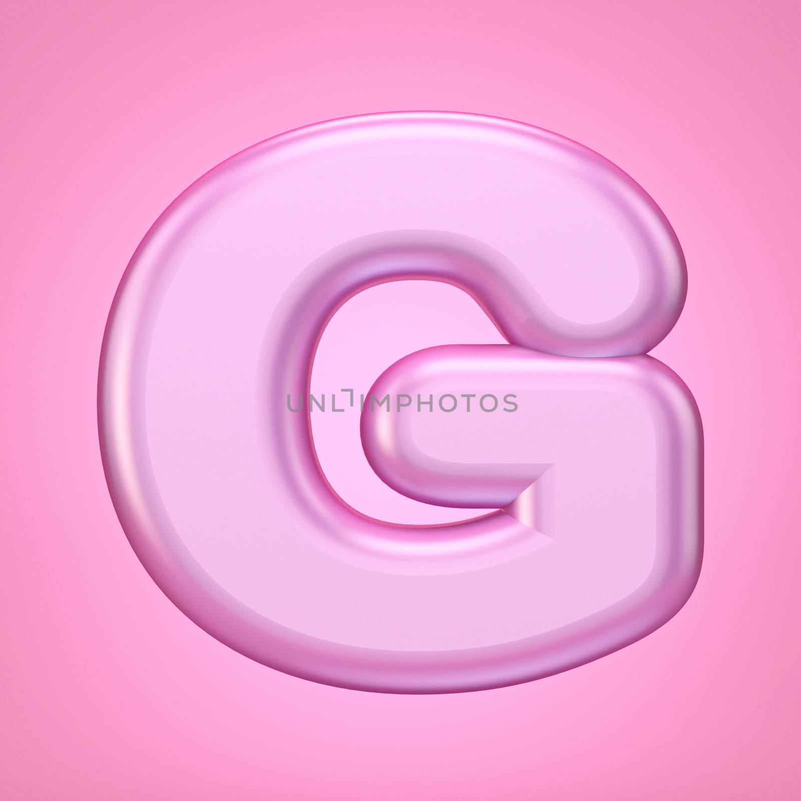 Pink font Letter G 3D by djmilic