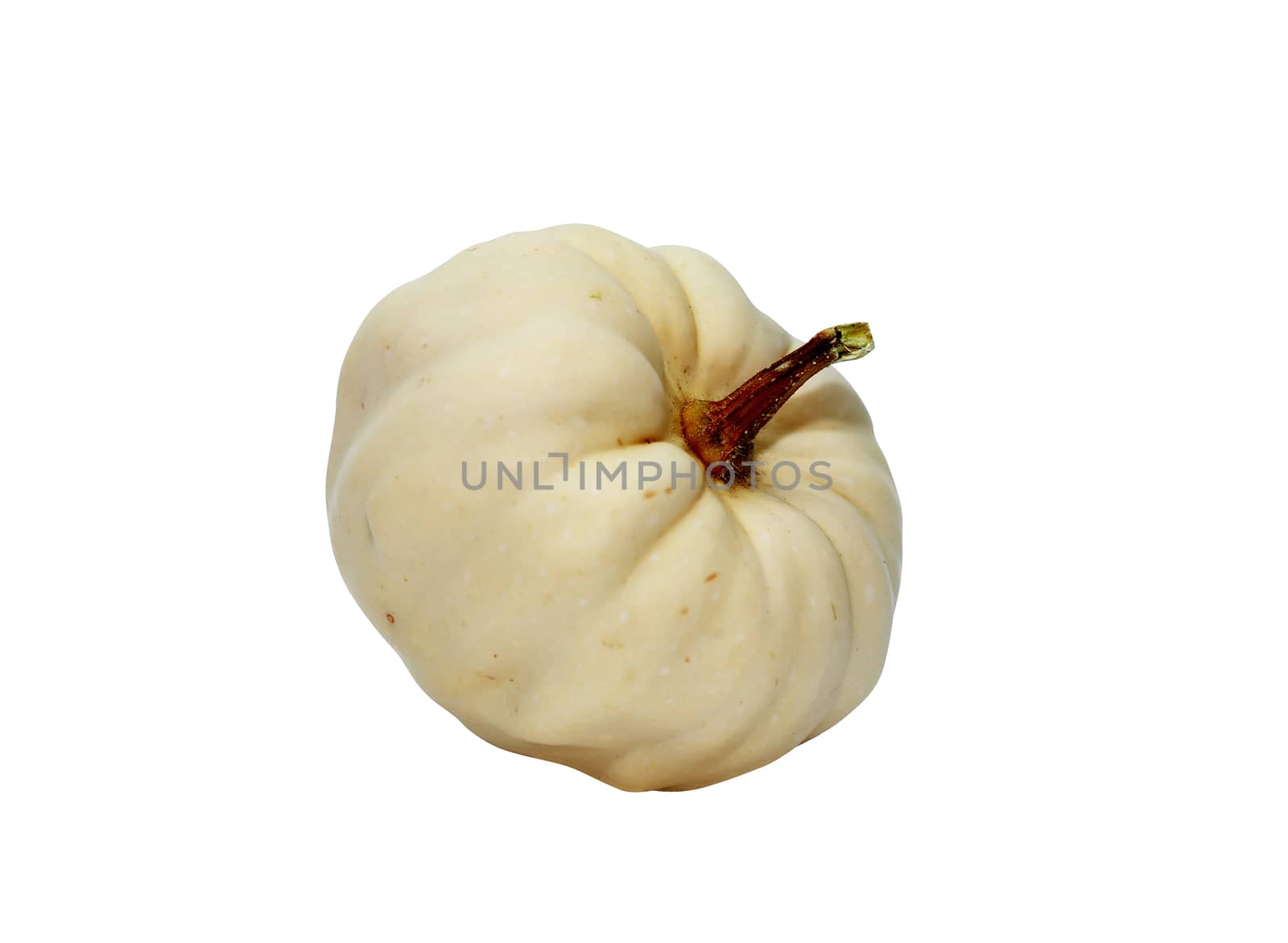 Nice small decorative pumpkin isolated on white with clipping path