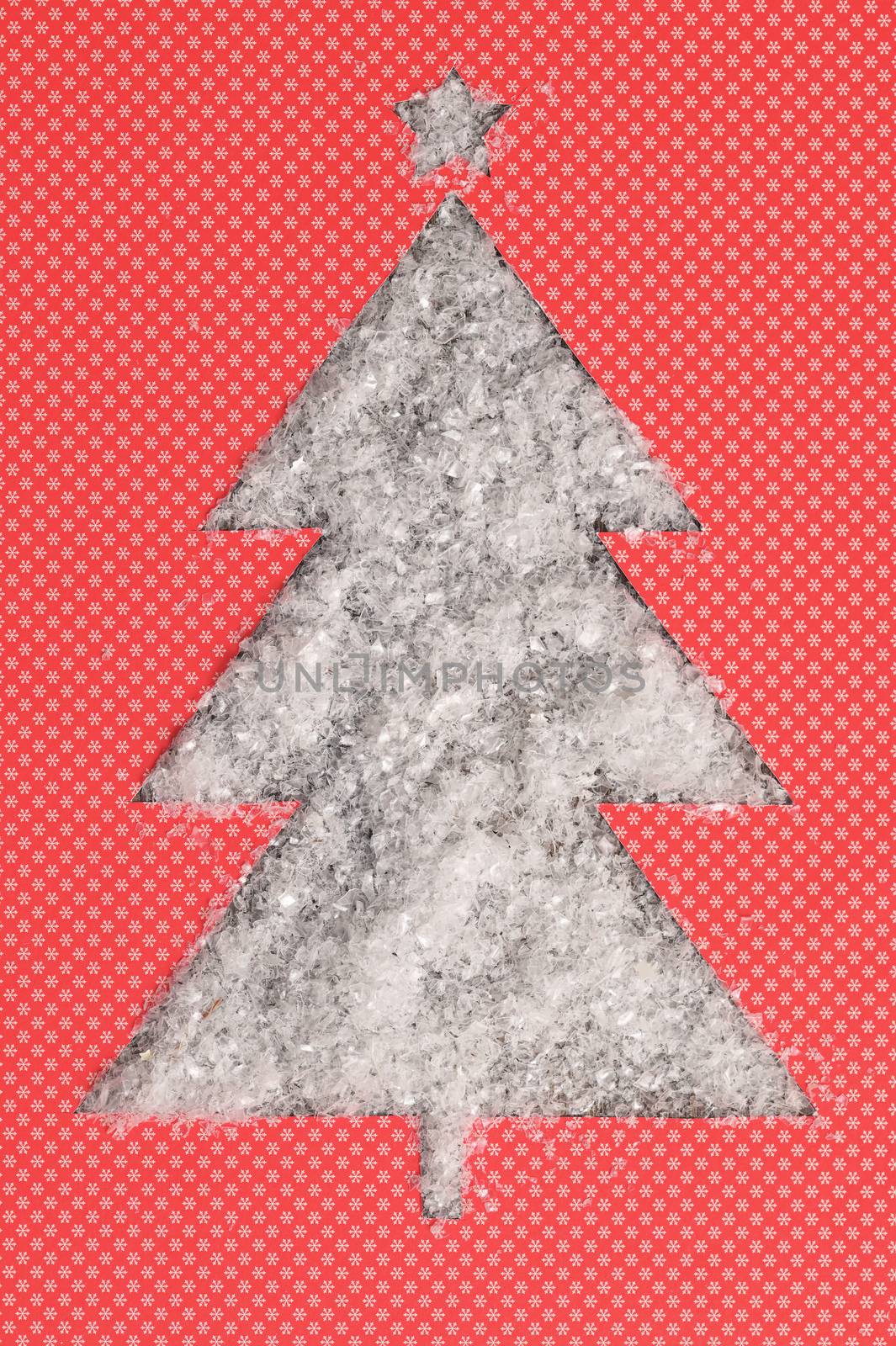Christmas Tree Paper Shape With Fake Snow