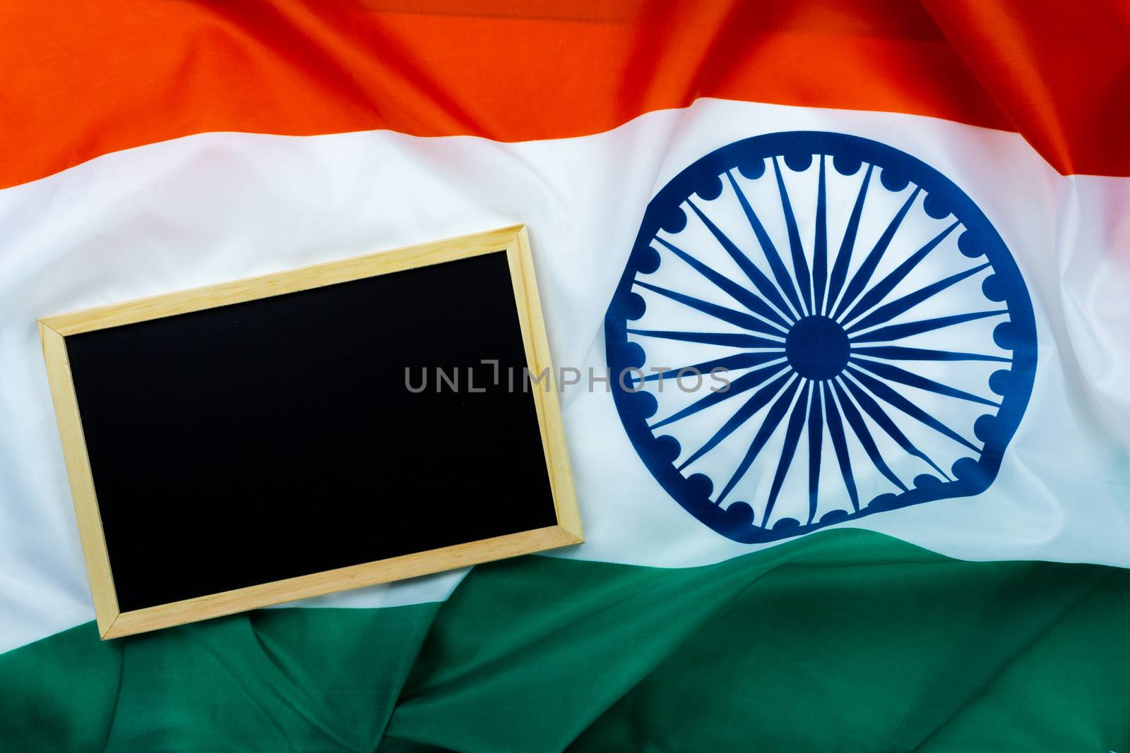 National flag of India with backboard on white background for In by mikesaran