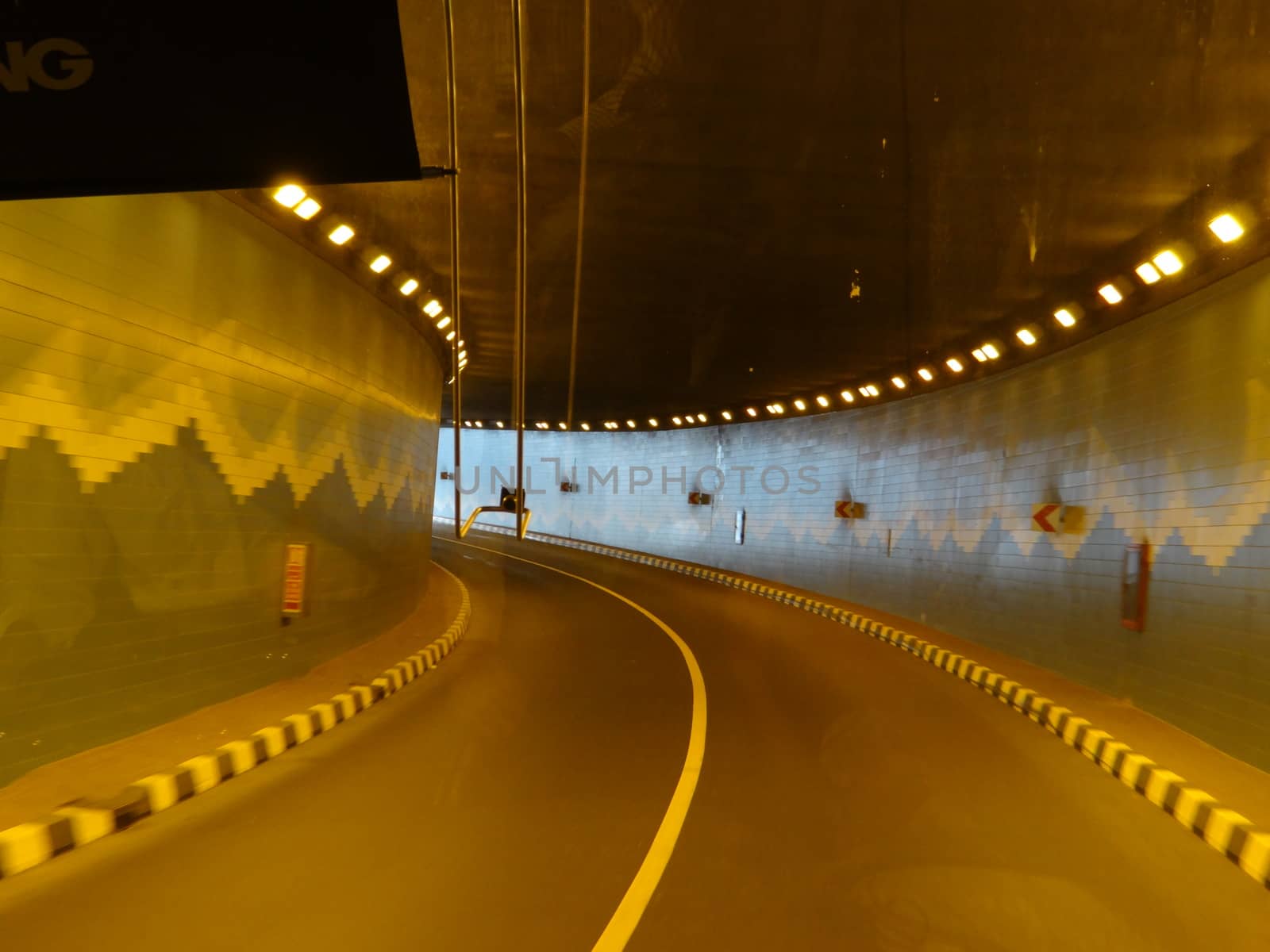 travelling through a tunnel