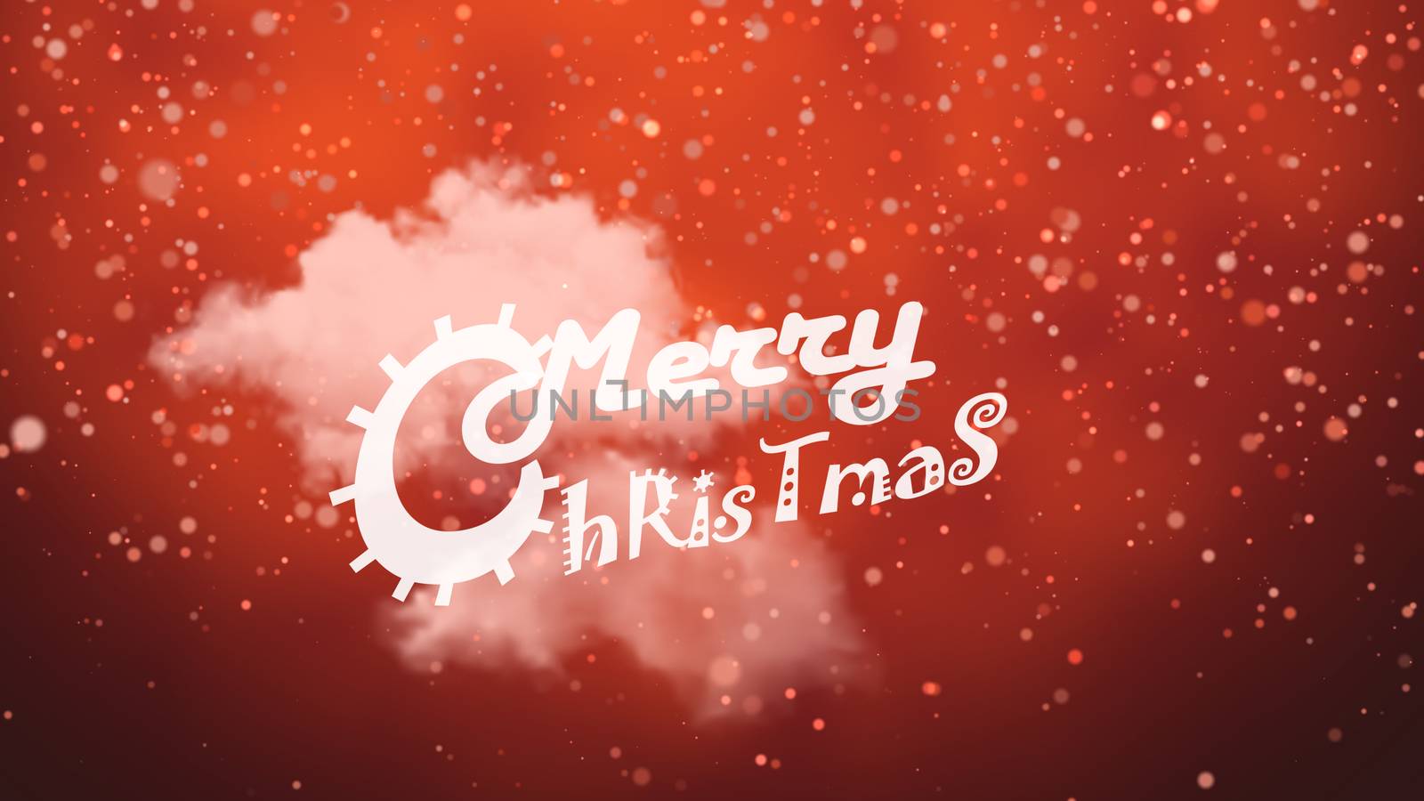 Merry Christmas text on red background  by klss