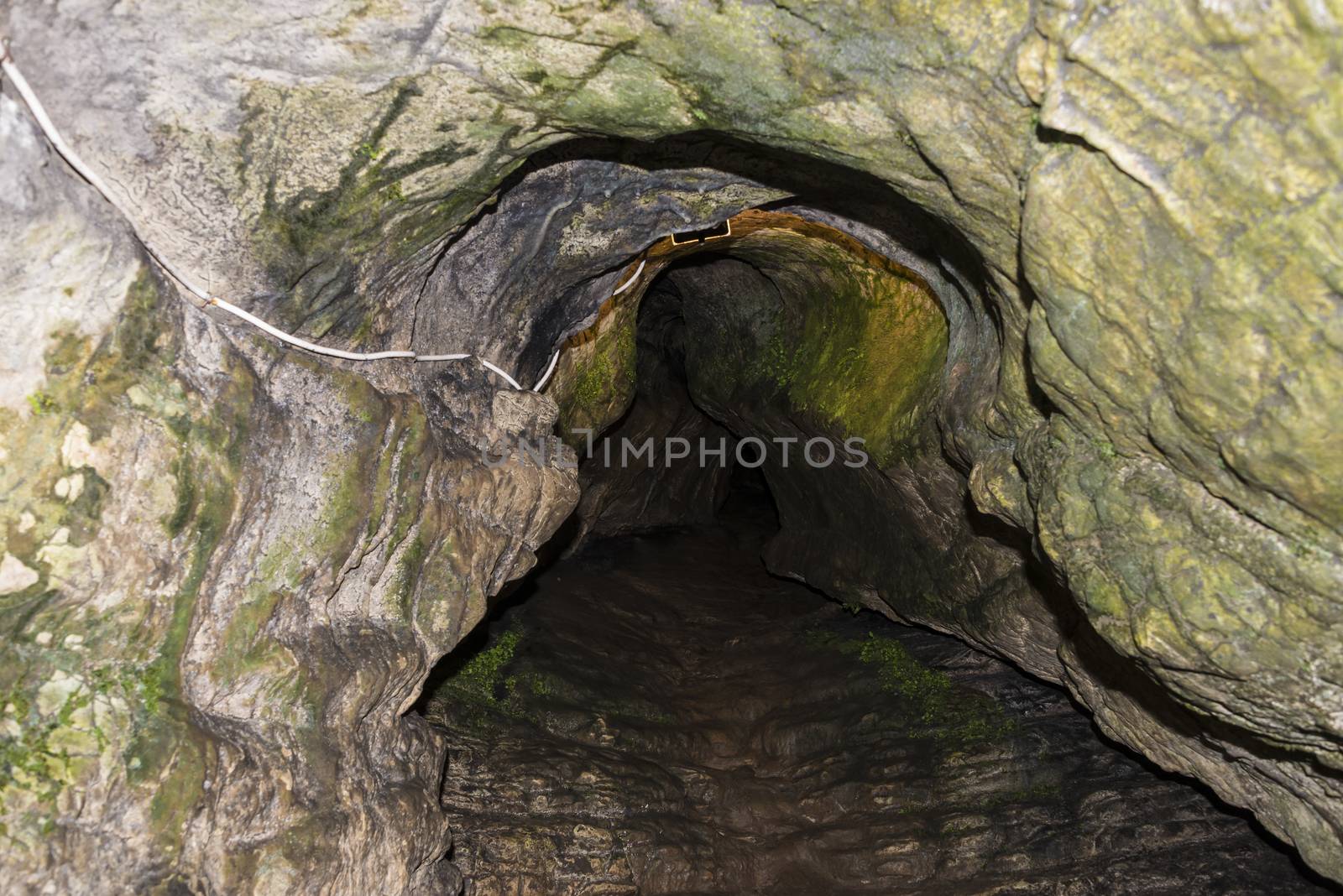 Akhshtyrskaya cave is a landmark near the city of Sochi, Russia. 27 October 2019.