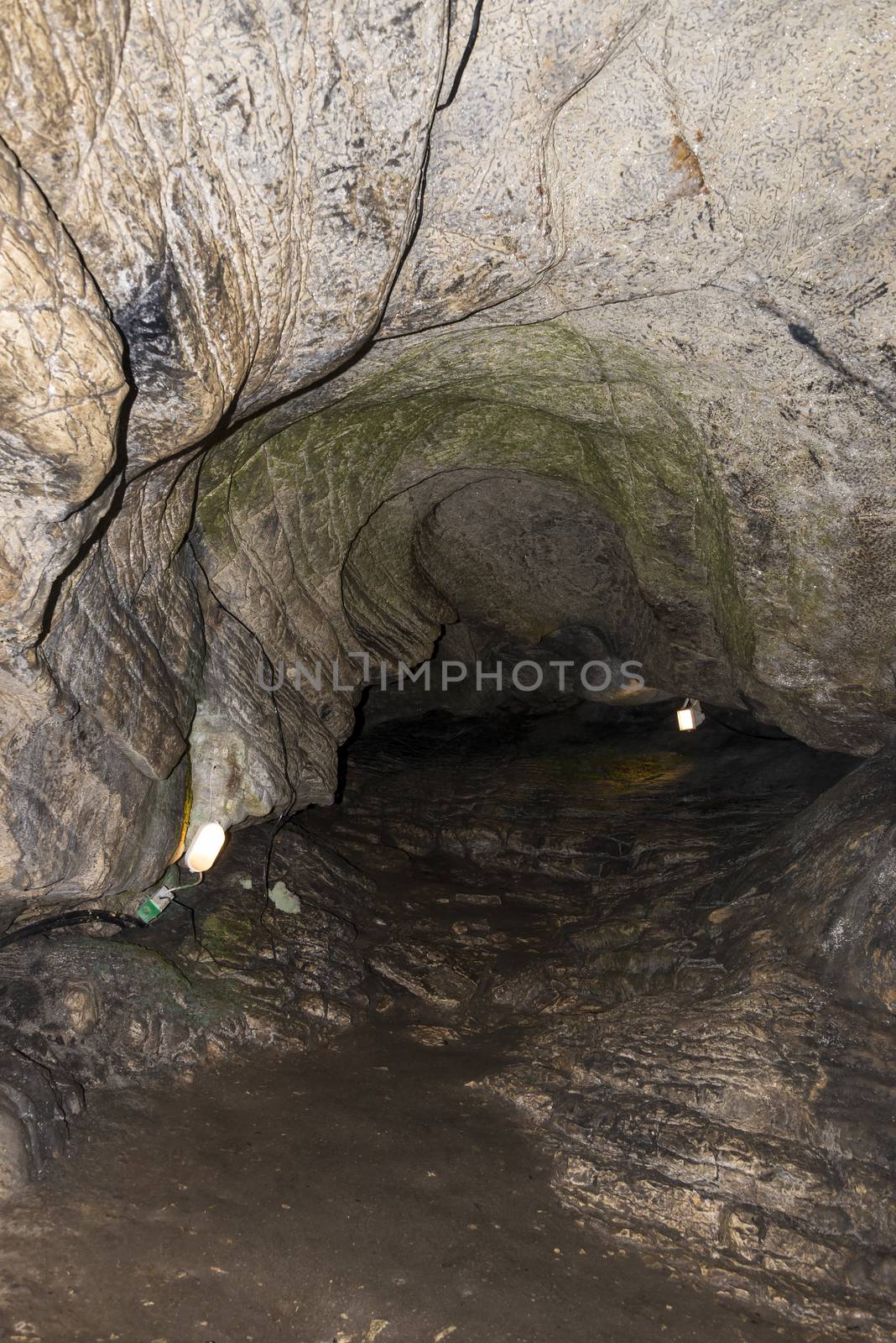 Akhshtyrskaya cave is a landmark near the city of Sochi, Russia. 27 October 2019.