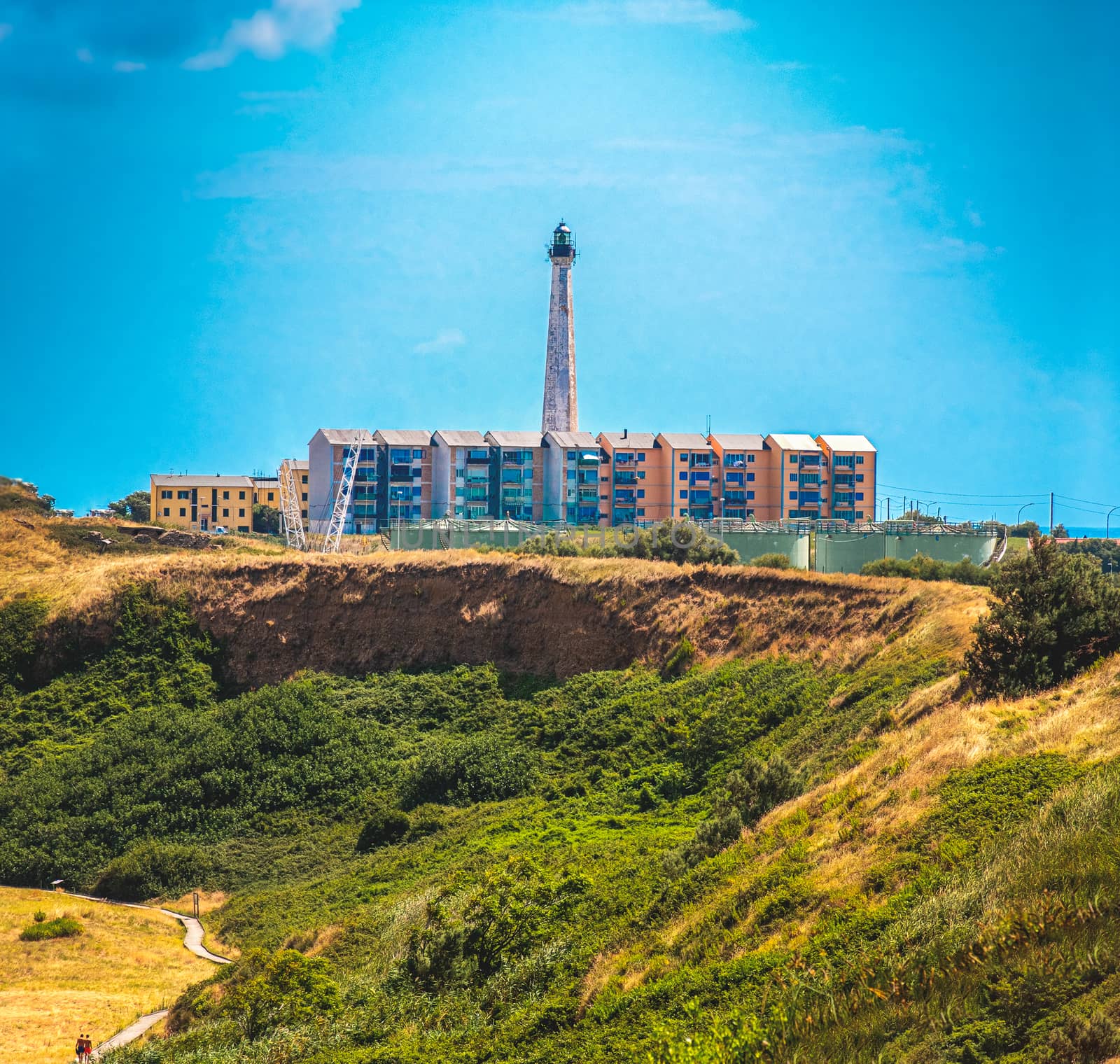 Lighthouse of Punta Penna of Faro di Vasto - an Abruzzo region landmark in south Italy .