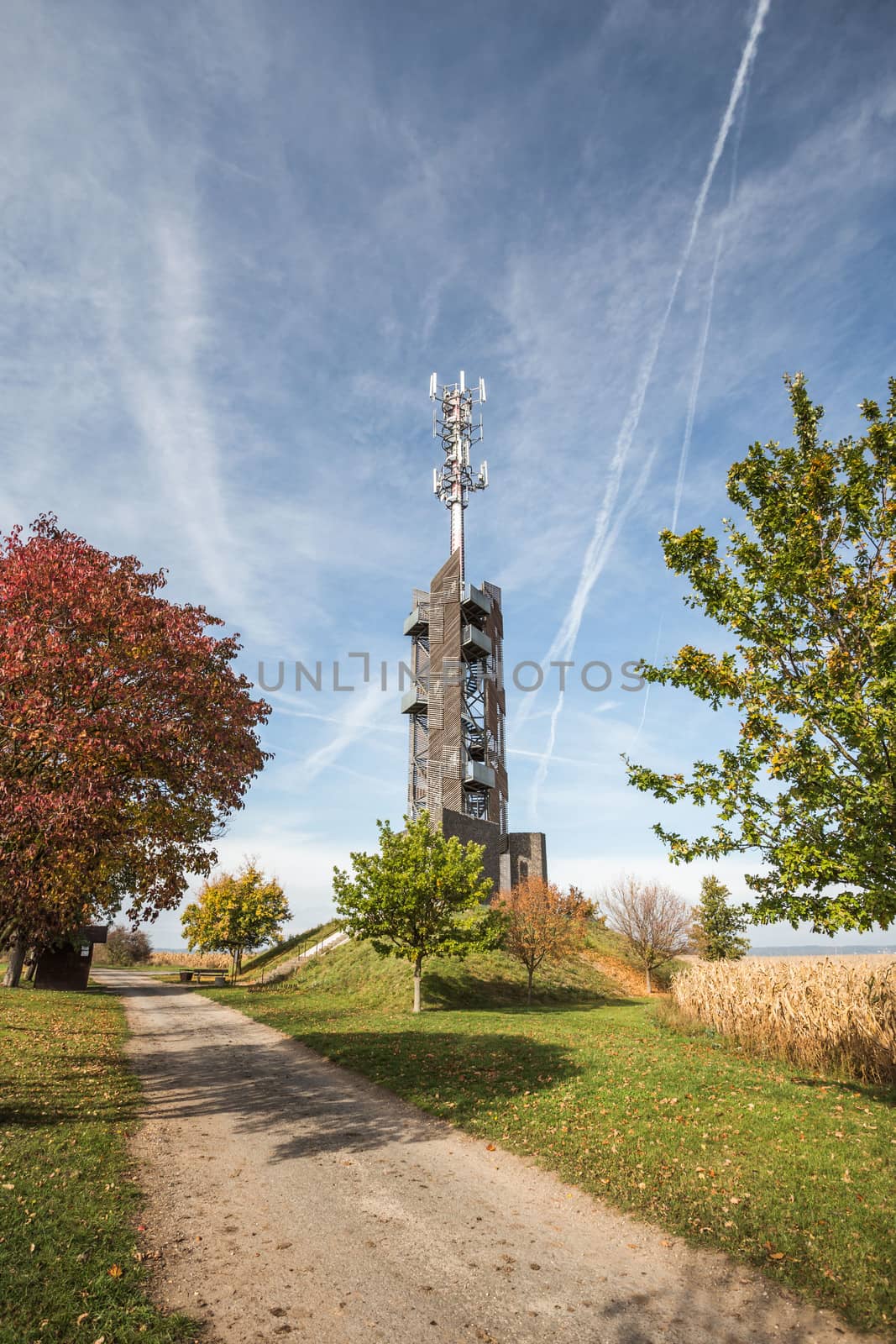 Romanka Lookout Tower is located near village Hruby Jesenik in the district Nymburk in the Central Region. Czech republic. Is is also antenna transmitter.