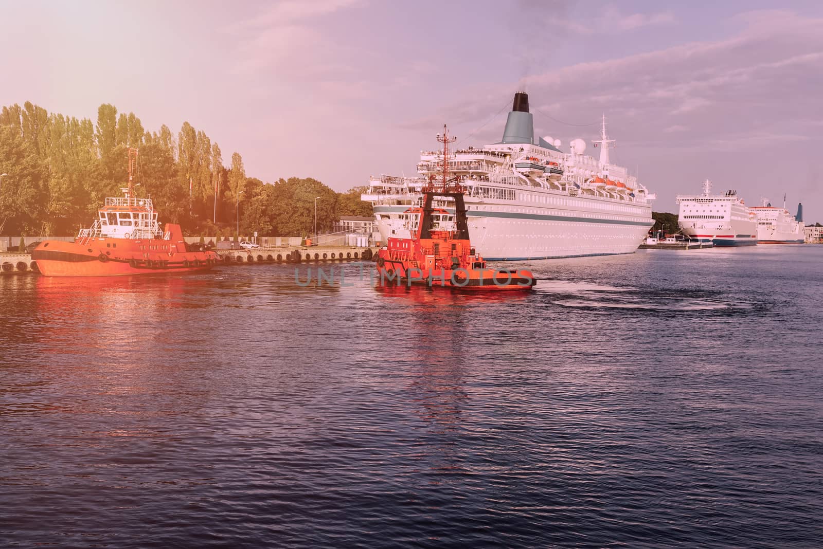 Tugboat in the port of Gdansk, Poland