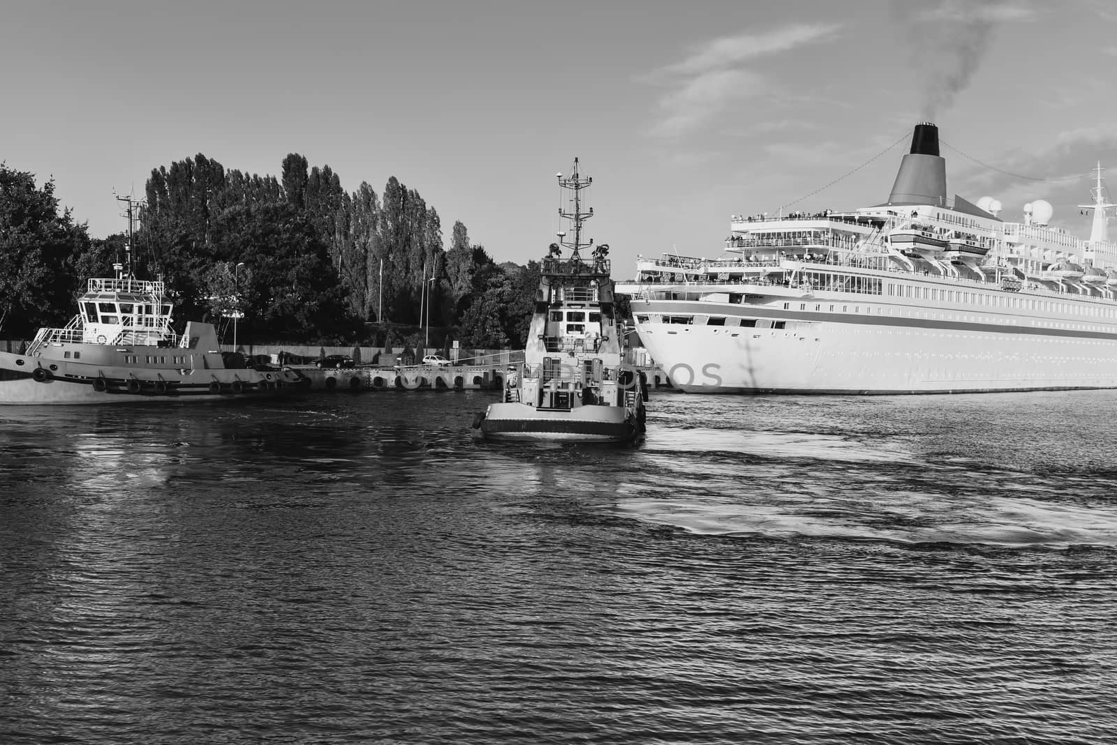 Tugboat in the port of Gdansk, Poland