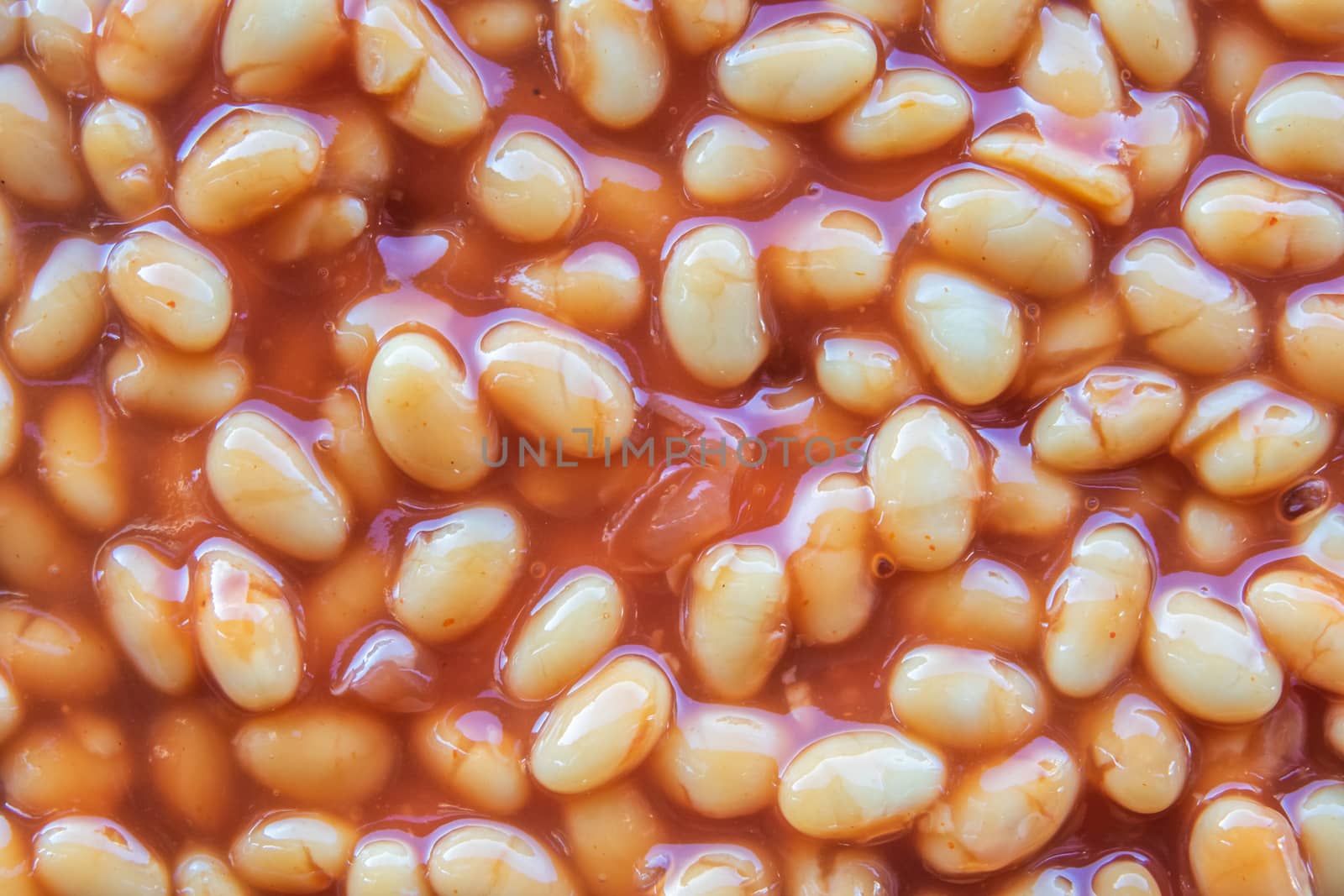Abstract Background Texture Of Baked Beans In Tomato Sauce