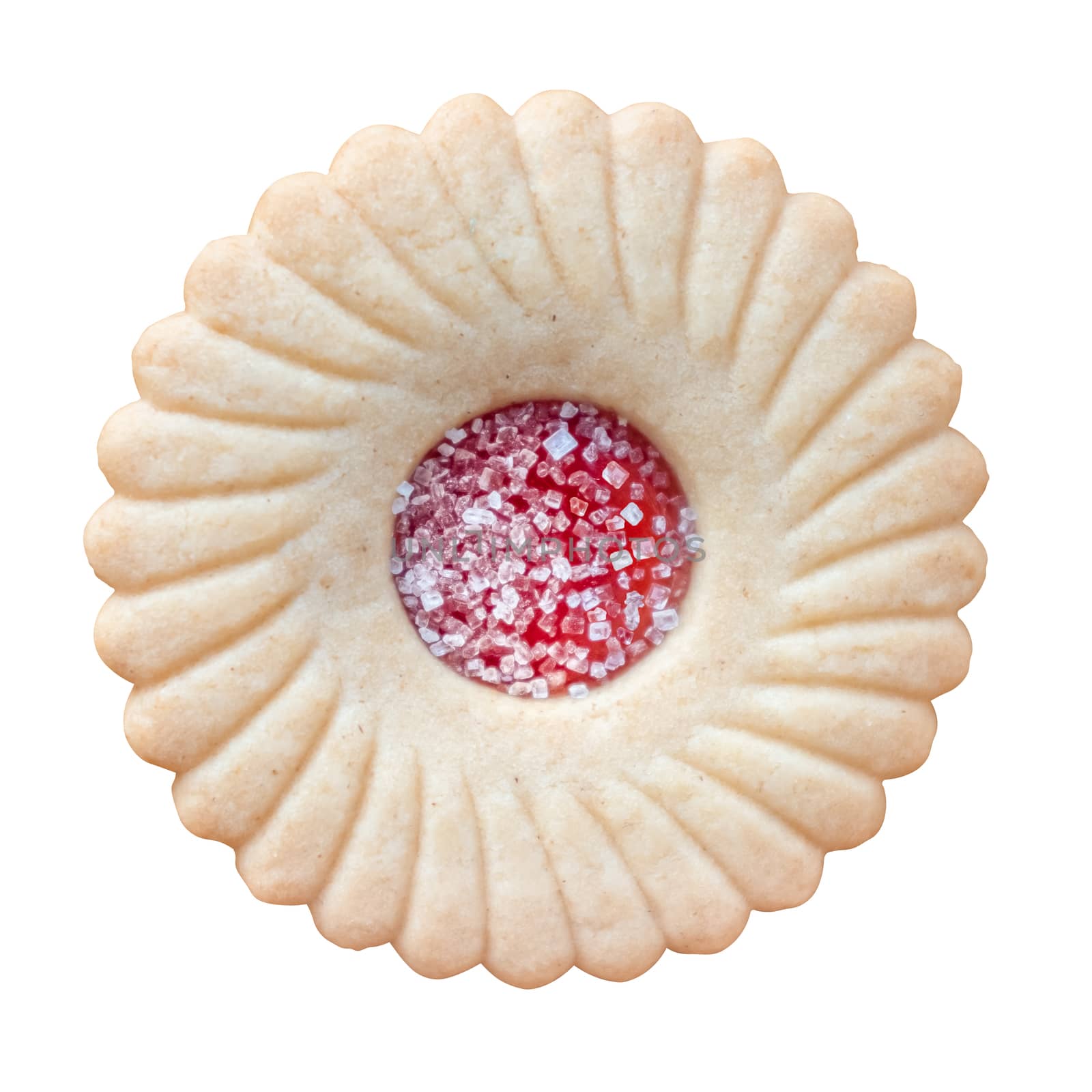 A Vintage British Style Biscuit (Cookie) With Strawberry Jam In The Middle