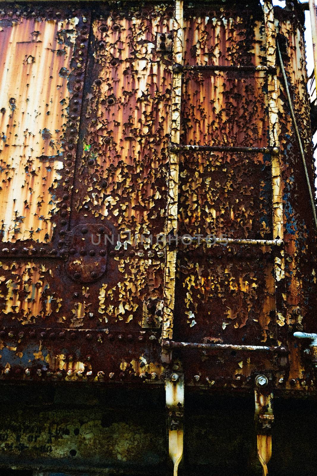 Rusty Ladder on Old Train by dbvirago