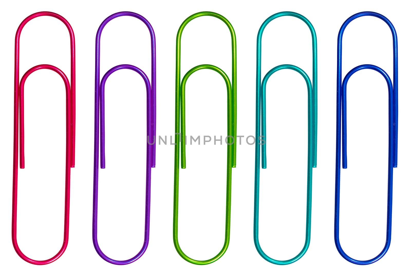 Isolated Multicolored Paperclips by mrdoomits