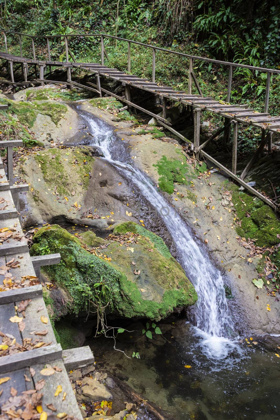 33 waterfalls are a local tourist attraction. It is located near the city of Sochi, Lazarevsky district, Russia. 2 November 2019.