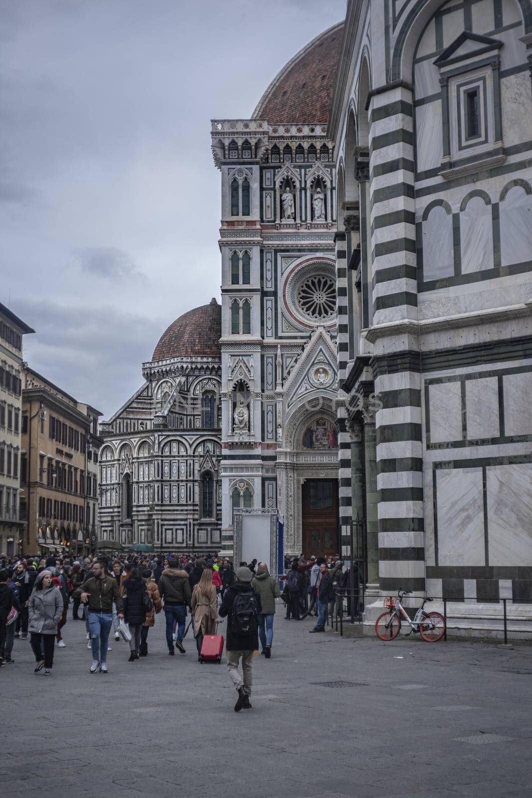 Detail of the Cathedral of Florence taken on a cloudy day with the light that enhances the colors
