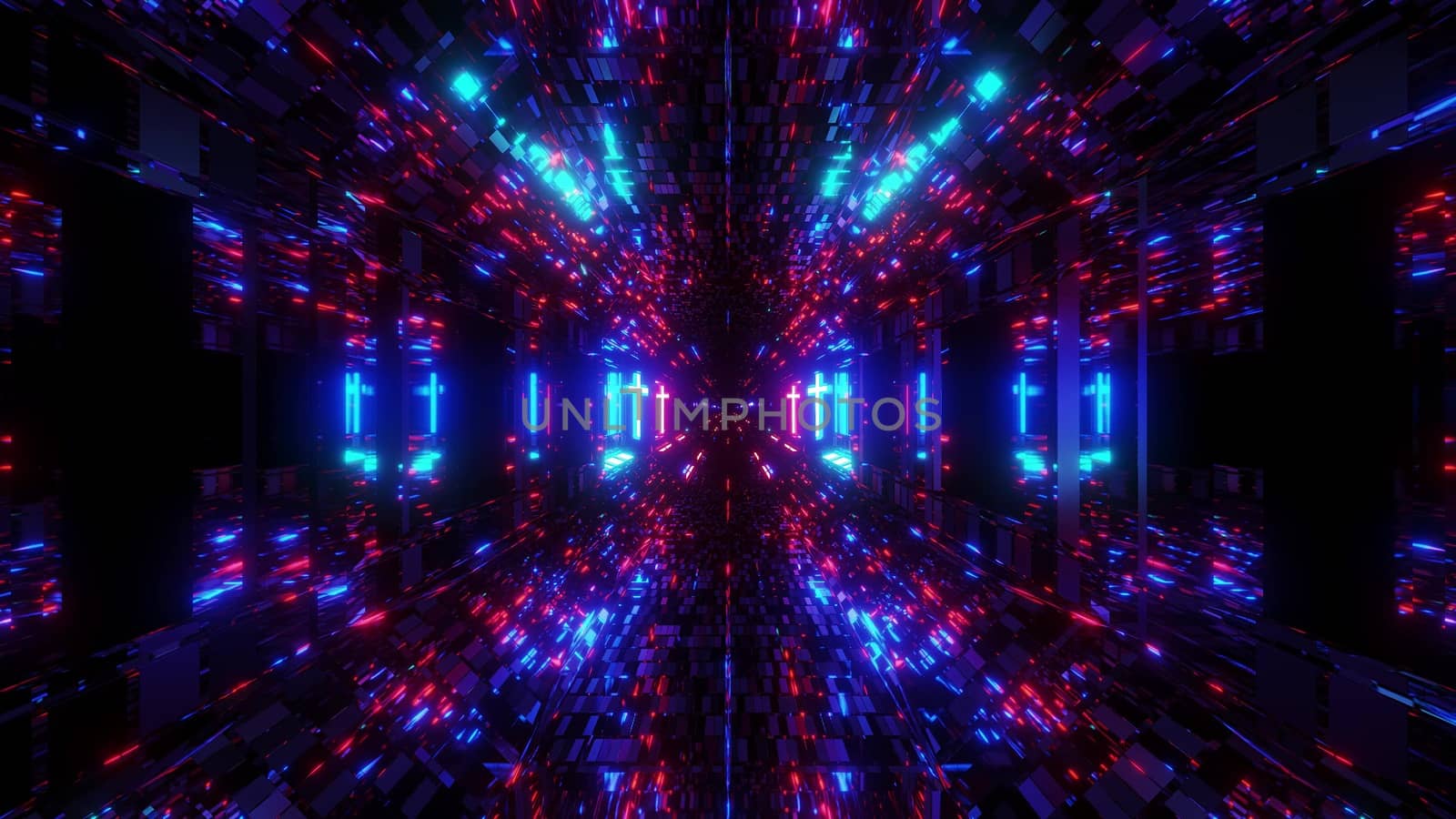 futuristic reflective scifi tunnel with glowing holy christian cross 3d illustration background wallpaper by tunnelmotions