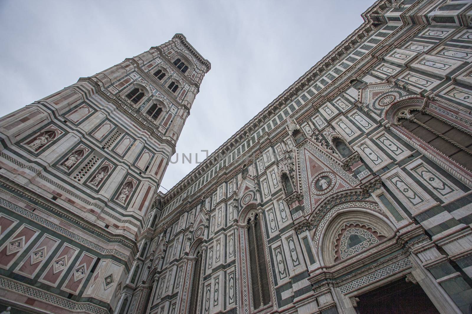 Detail of the Cathedral of Florence taken on a cloudy day with the light that enhances the colors