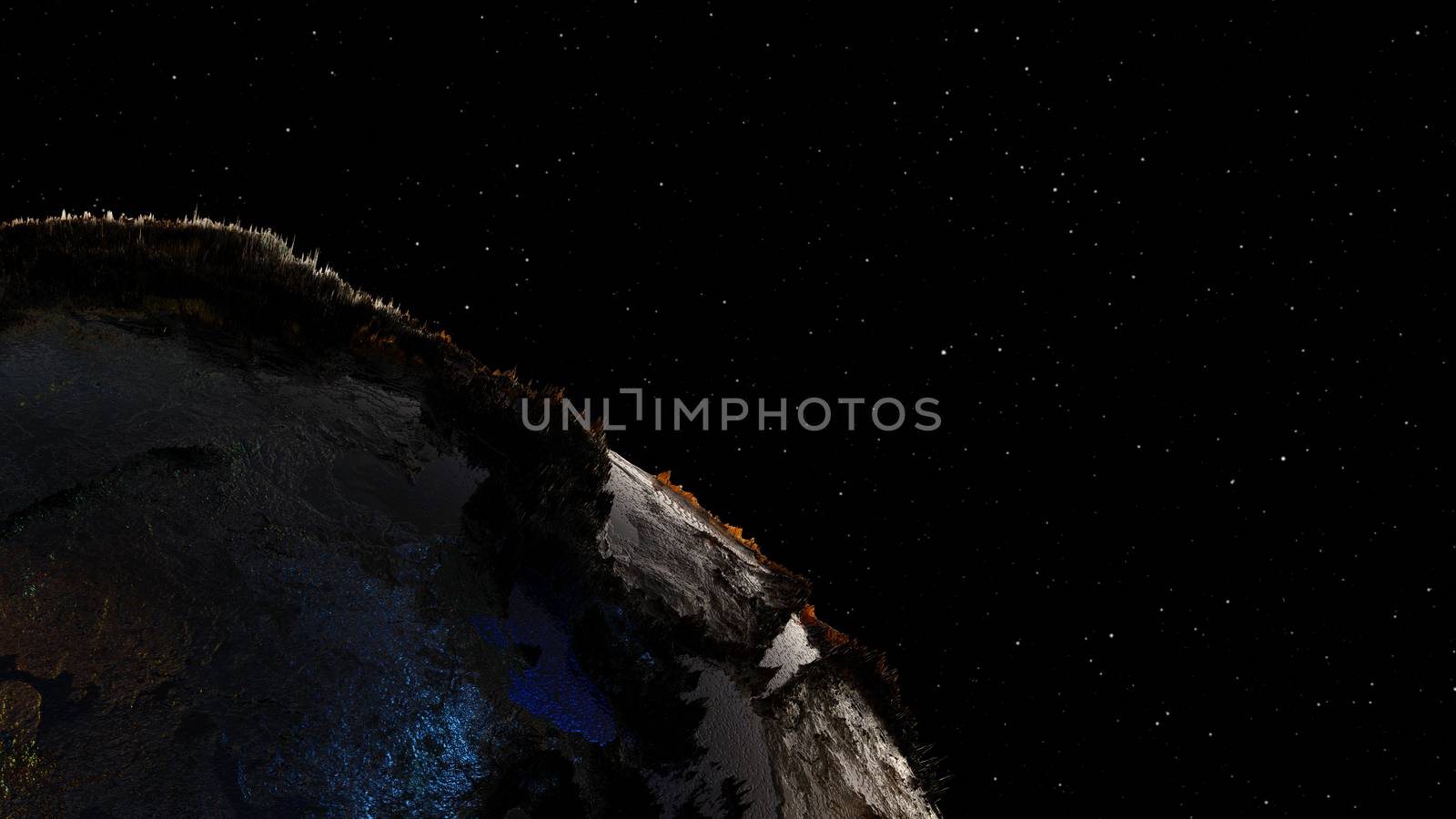 High Quality Planet Earth on Star Field Background. Elements of this image are furnished by NASA. 3D illustration