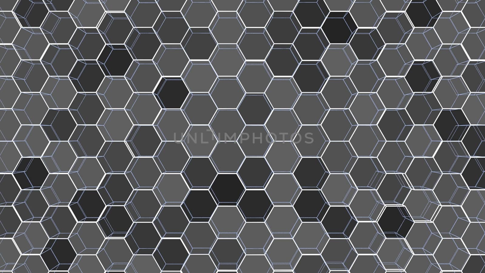 Abstract background of colorful outline hexagons by cherezoff