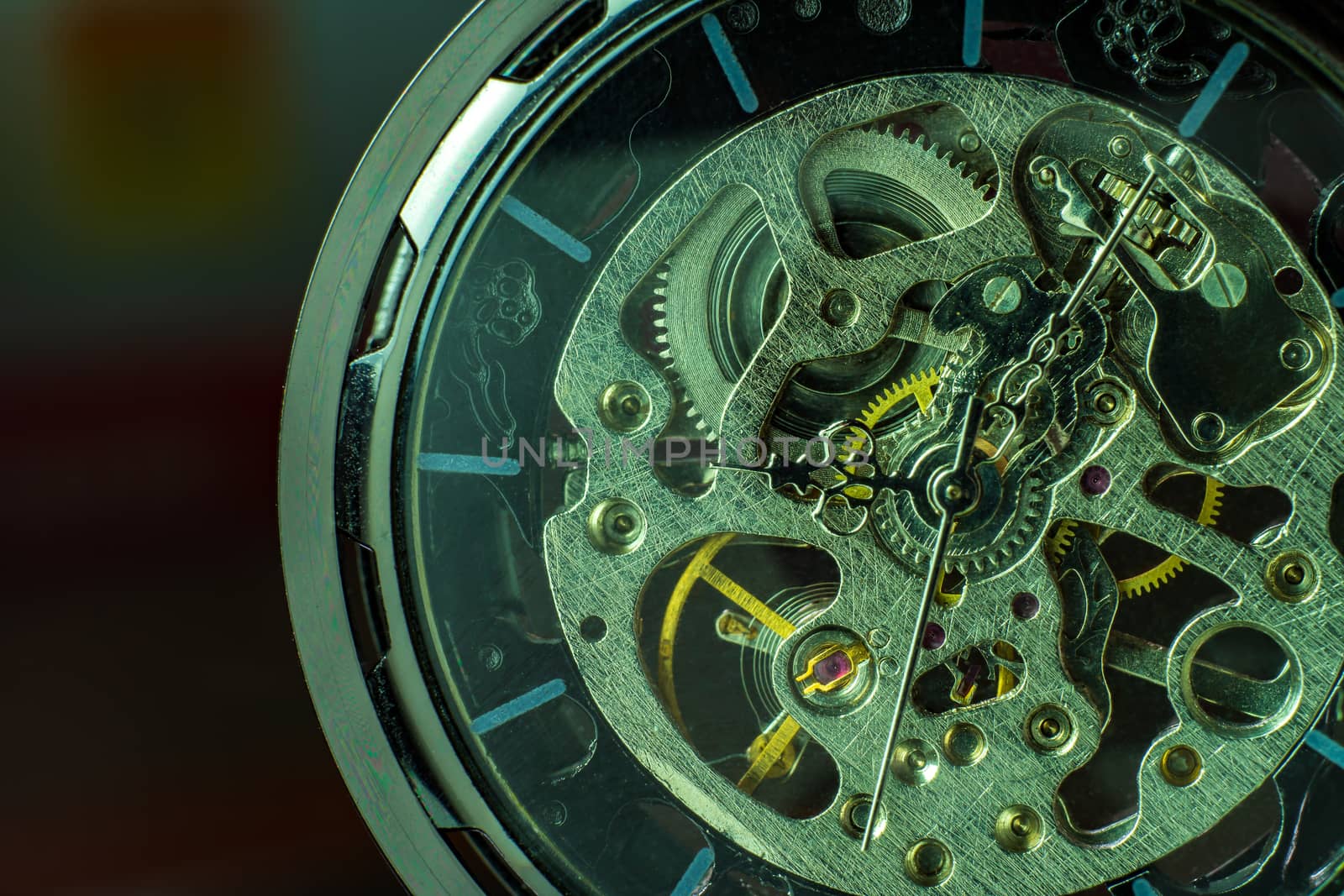 Closeup pocket watch on table and sunlight. At 8 am. by SaitanSainam