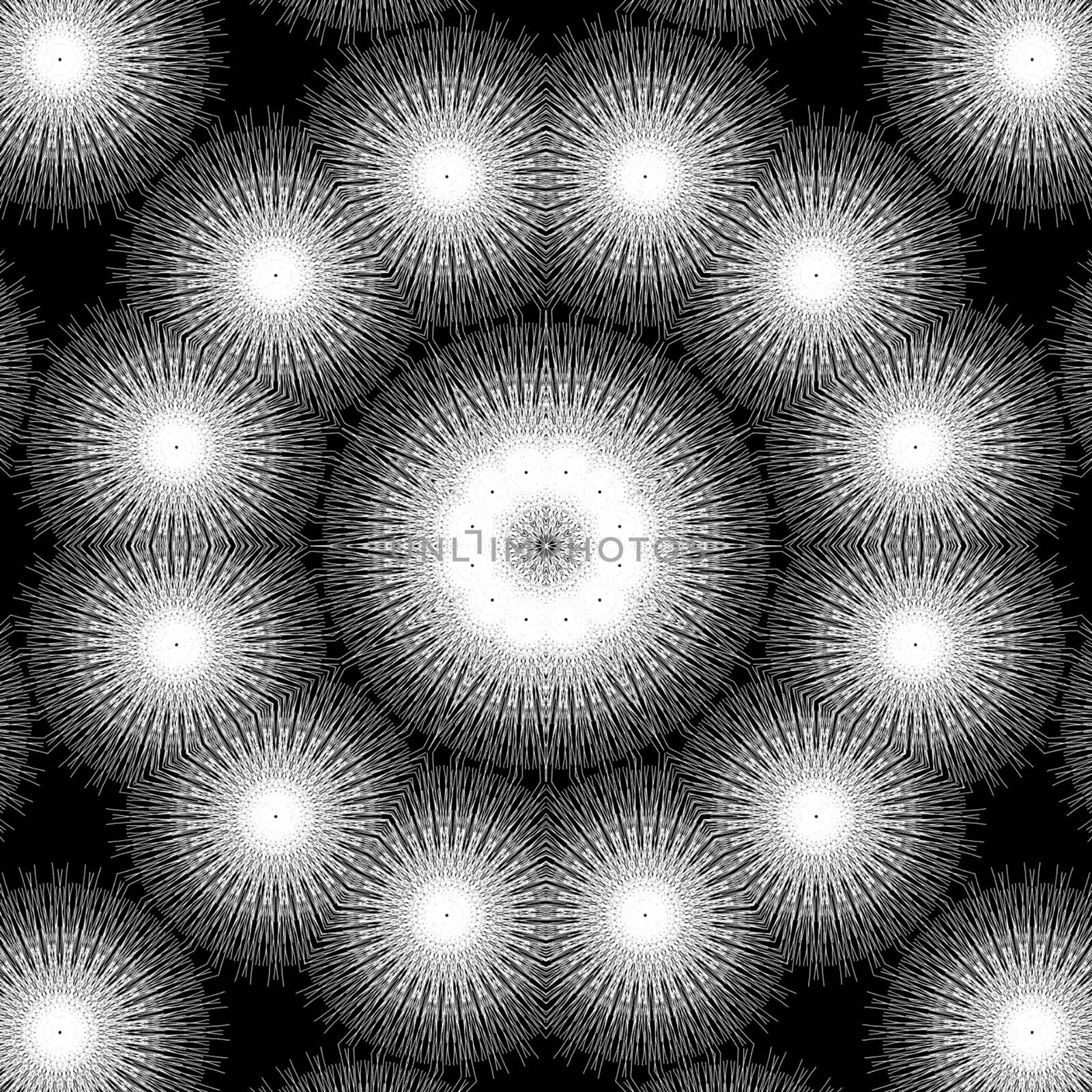 White pattern Design in black background