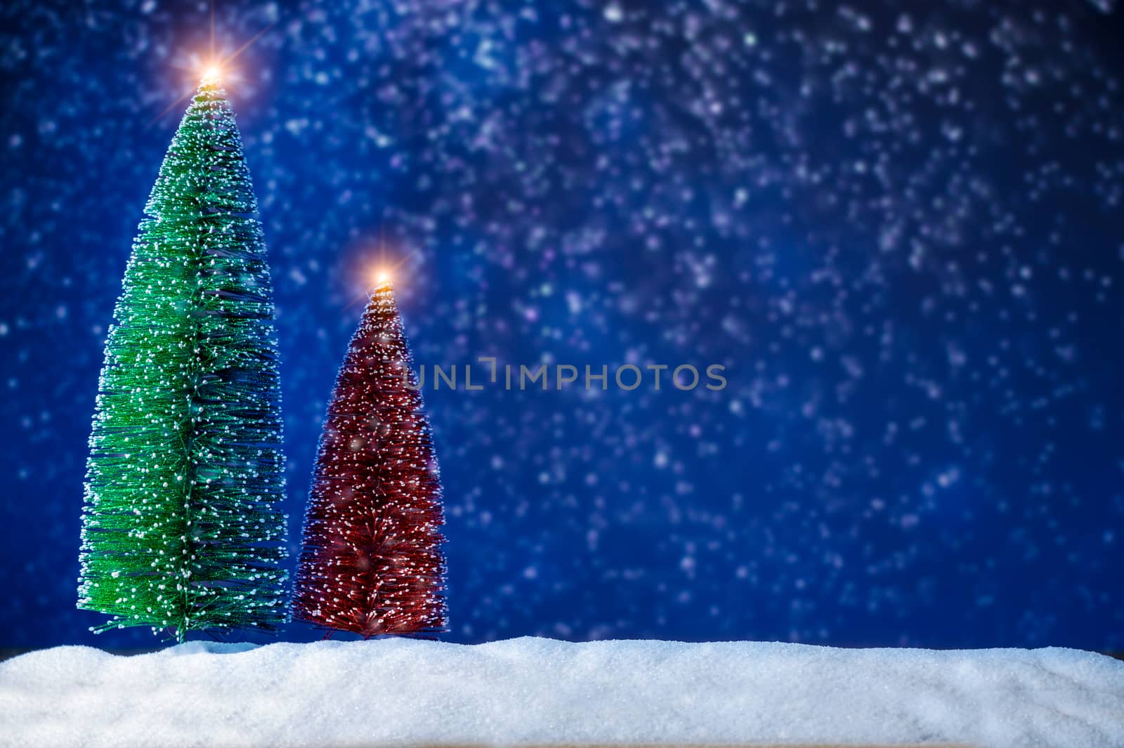 Merry christmas and happy new year greeting background. Christmas Lantern On Snow With Fir by sarayut_thaneerat