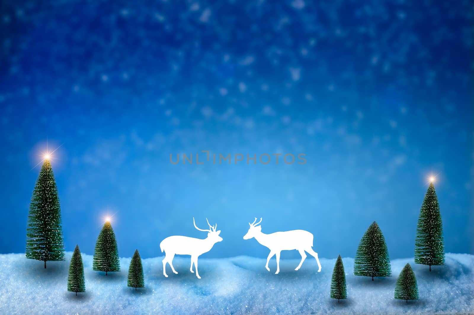 Merry christmas and happy new year greeting background. Christmas Lantern On Snow With Fir by sarayut_thaneerat