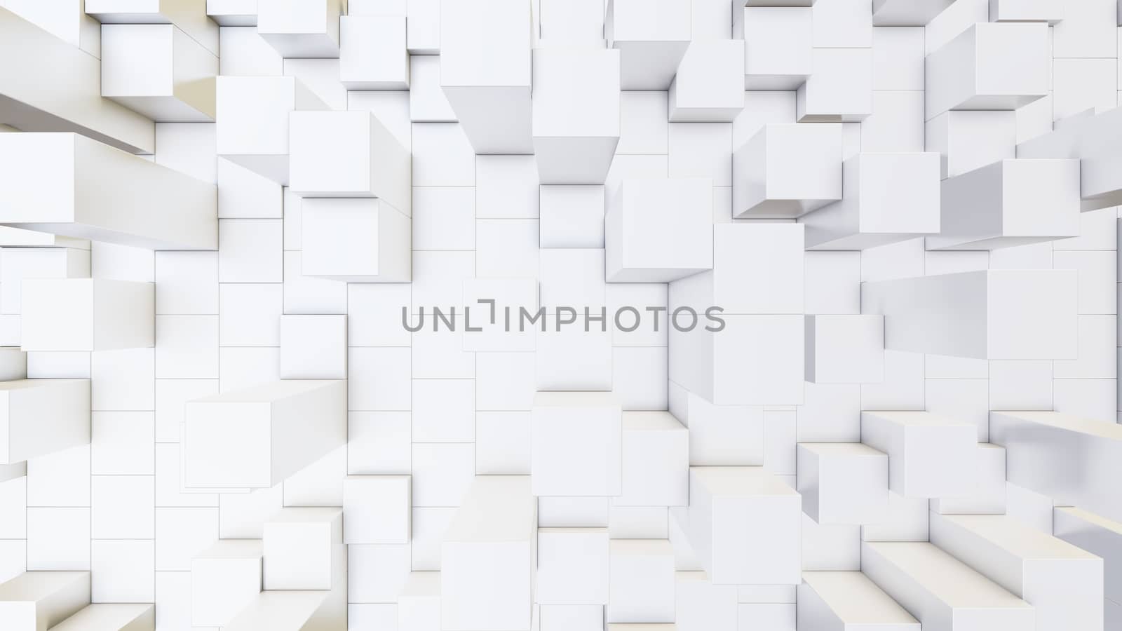 Abstract 3D illustration of white cubes background by cherezoff