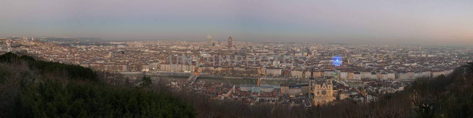 city ​​of lyon, in the rhone alpes region in france by shovag