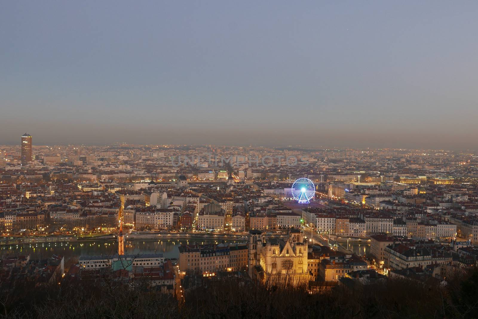 city ​​of lyon, in the rhone alpes region in france by shovag