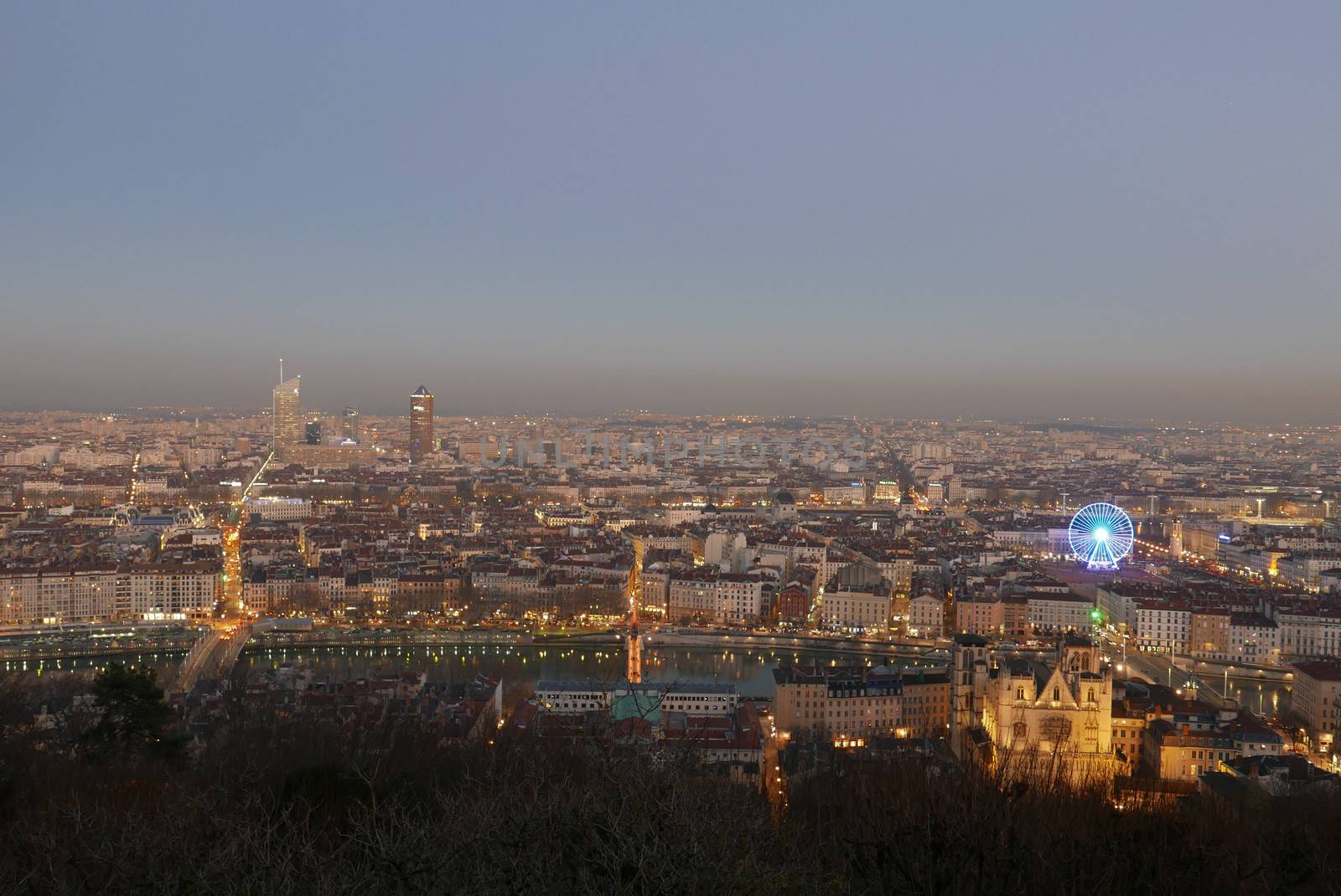 city ​​of lyon, in the rhone alpes region in france by shovag