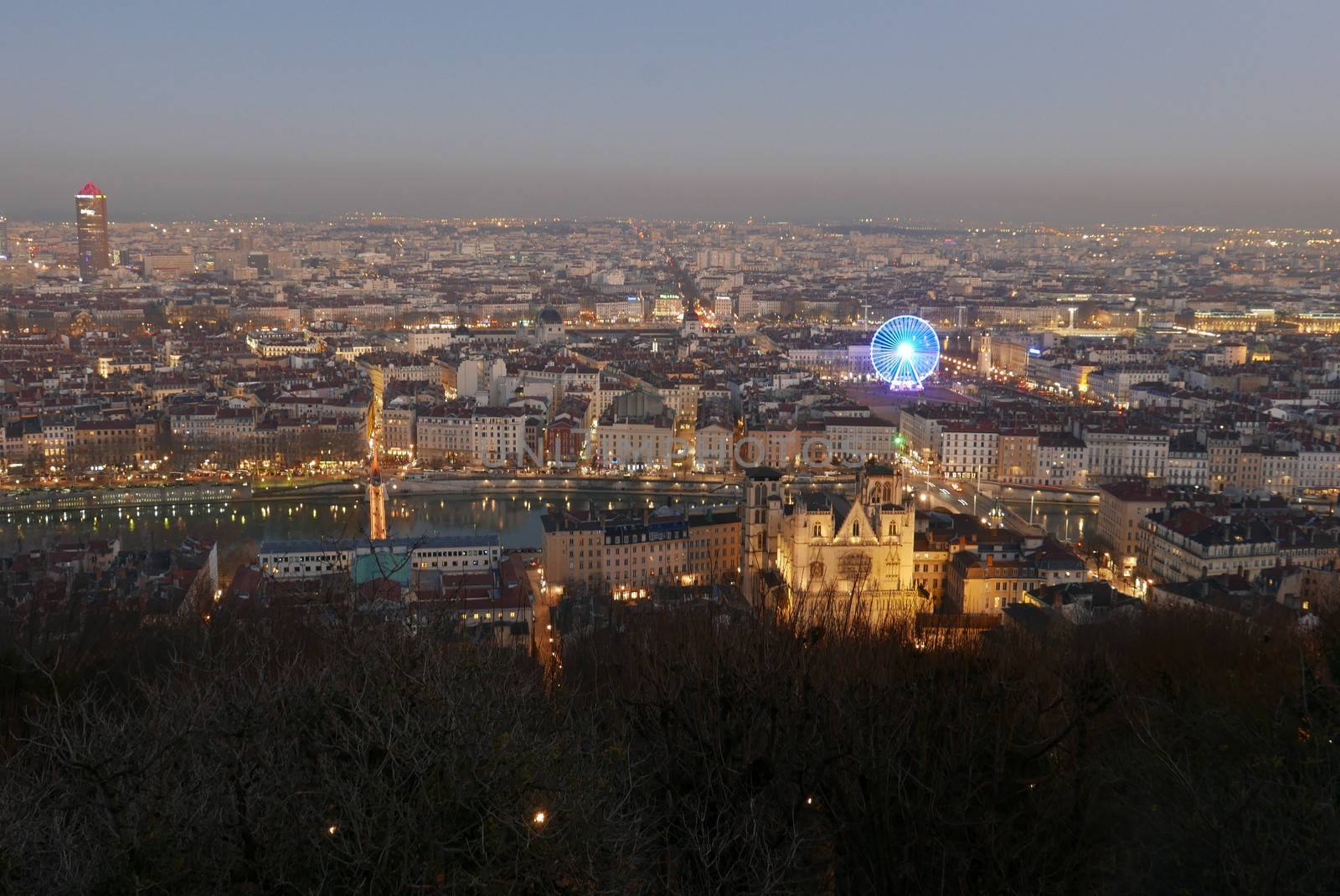 city ​​of lyon, in the rhone alpes region in france by shovag