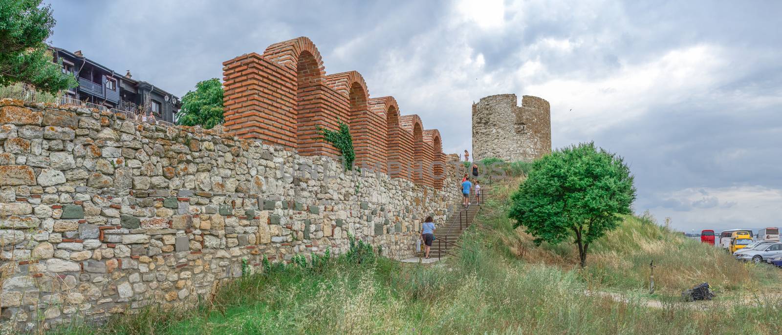 Nessebar, Bulgaria – 07.10.2019. Church of the Holy Mother Eleusa in Nessebar, Bulgaria, on a cloudy summer morning