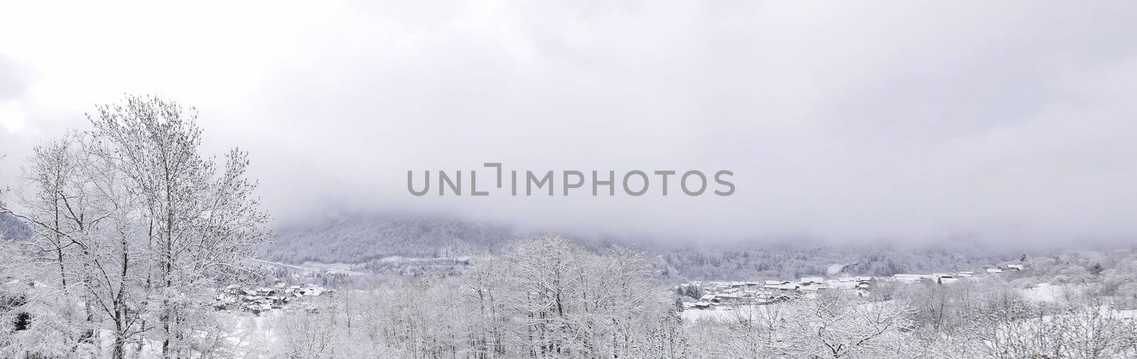 holiday at the foot of Mont Blanc in winter in the Chamonix Valley, France