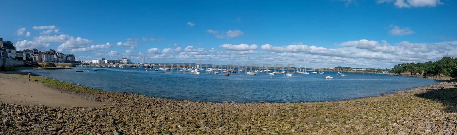 a landscape of Brittany in summer, France. sea, color of this region in summer