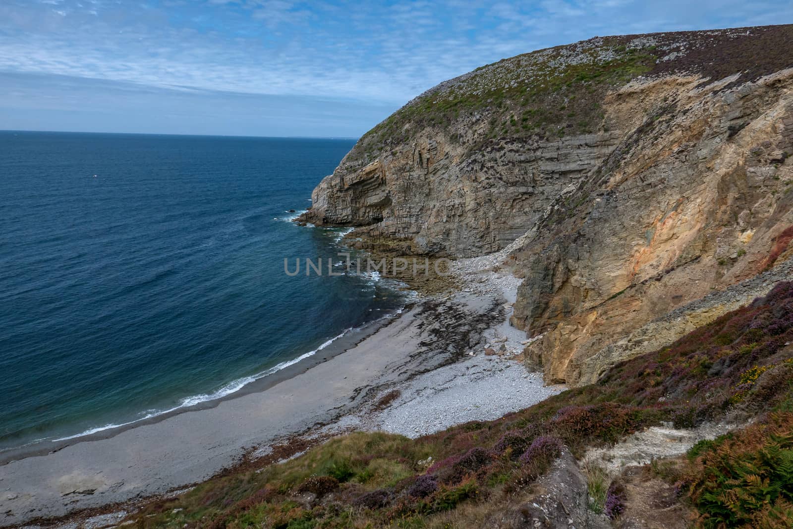 a landscape of Brittany in summer, France. sea, color of this region in summer