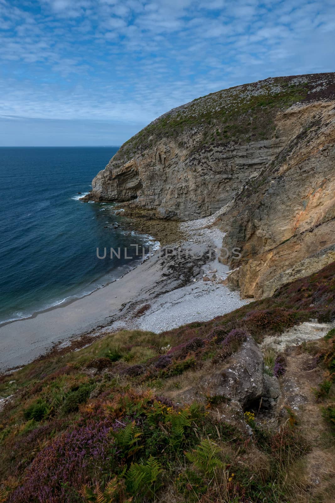 a landscape of Brittany in summer, France. sea, color of this region in summer