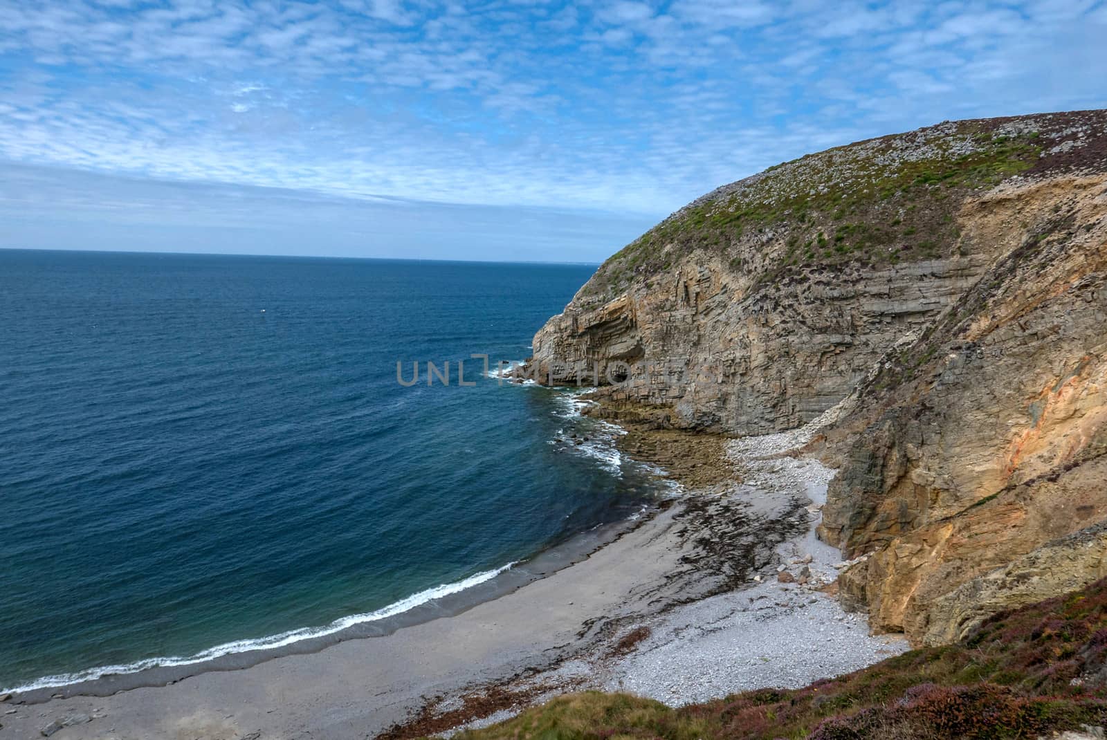 a landscape of Brittany in summer, France. sea, color of this region in summer