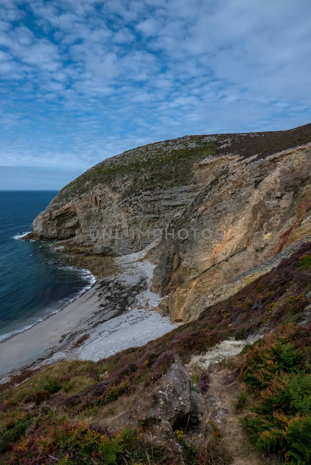 a landscape of Brittany in summer, France. sea, color of this region in summer
